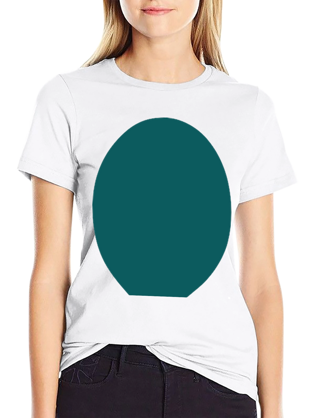 Mens Basic Black Tee with Customizable Oval Design