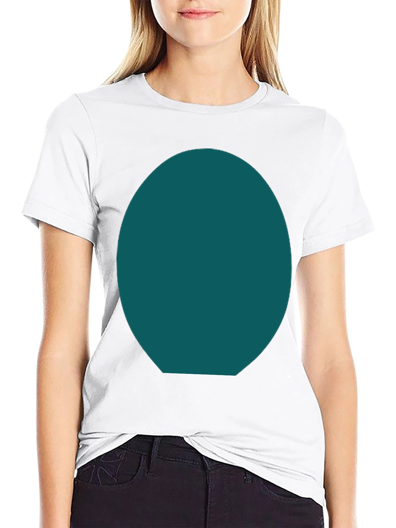 Mens Basic Black Tee with Customizable Oval Design