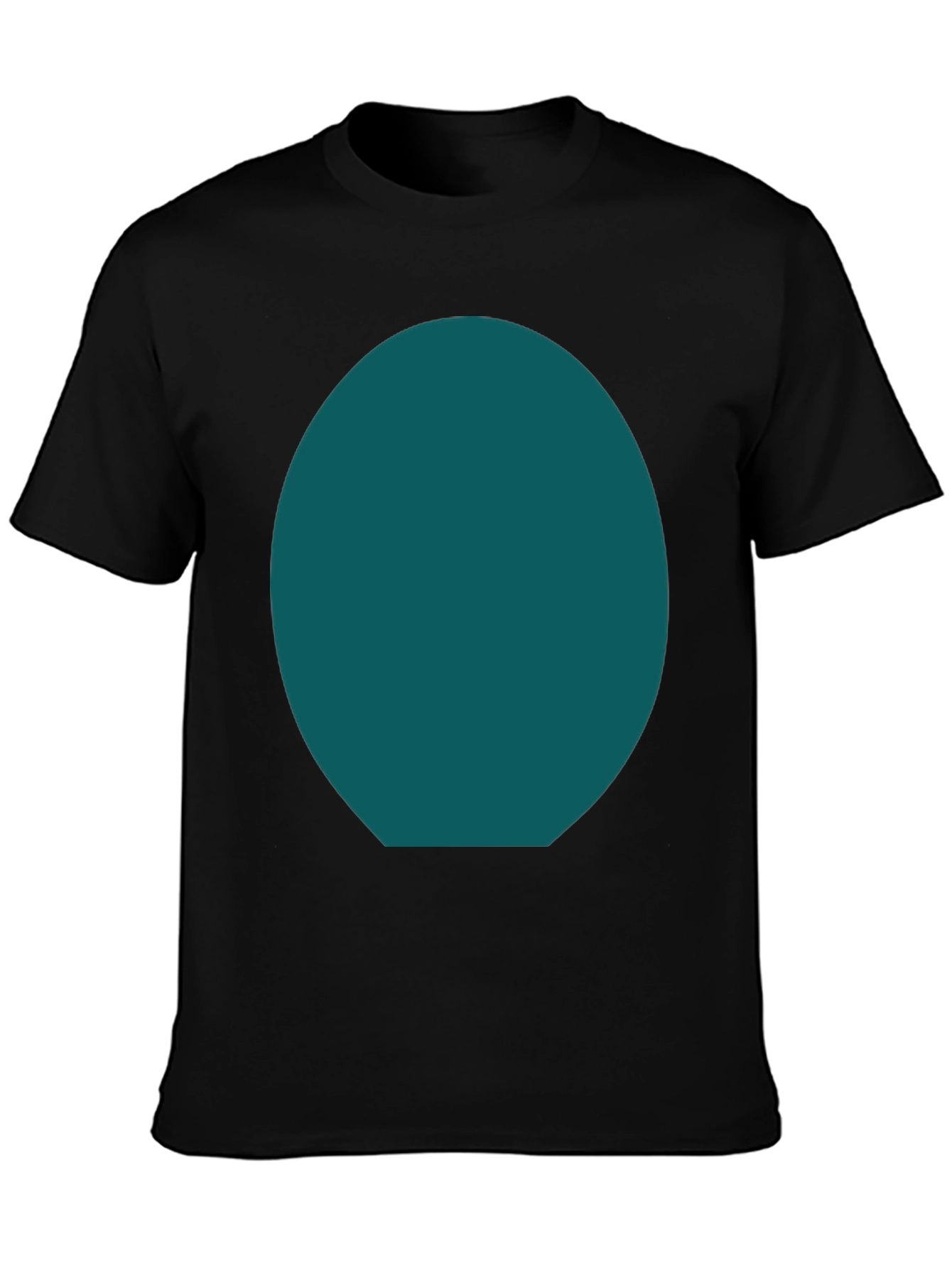 Mens Basic Black Tee with Customizable Oval Design