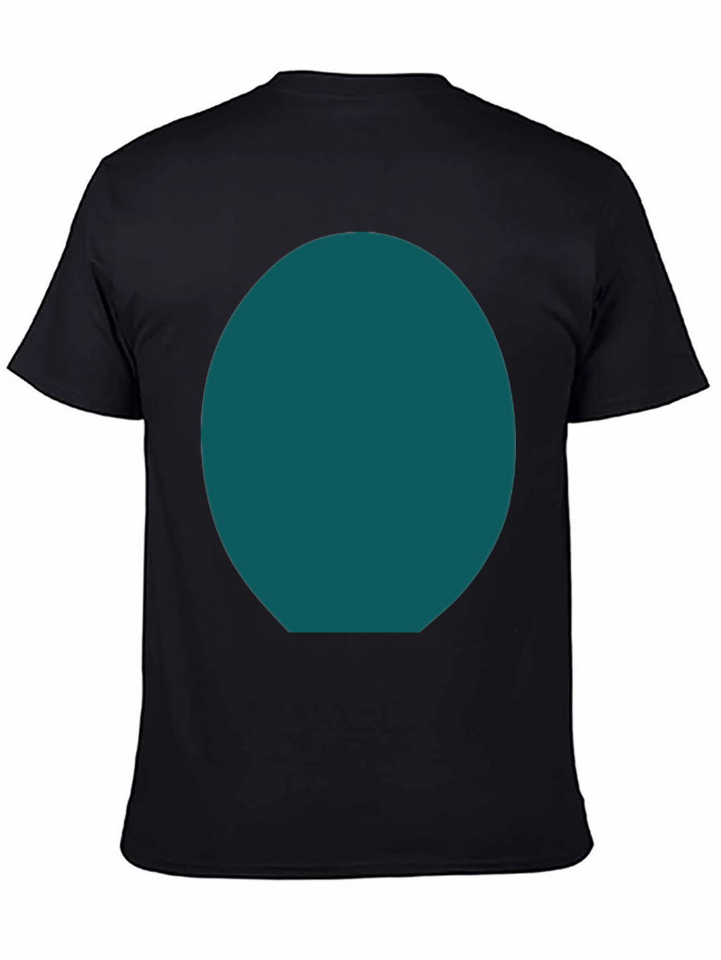 Mens Basic Black Tee with Customizable Oval Design