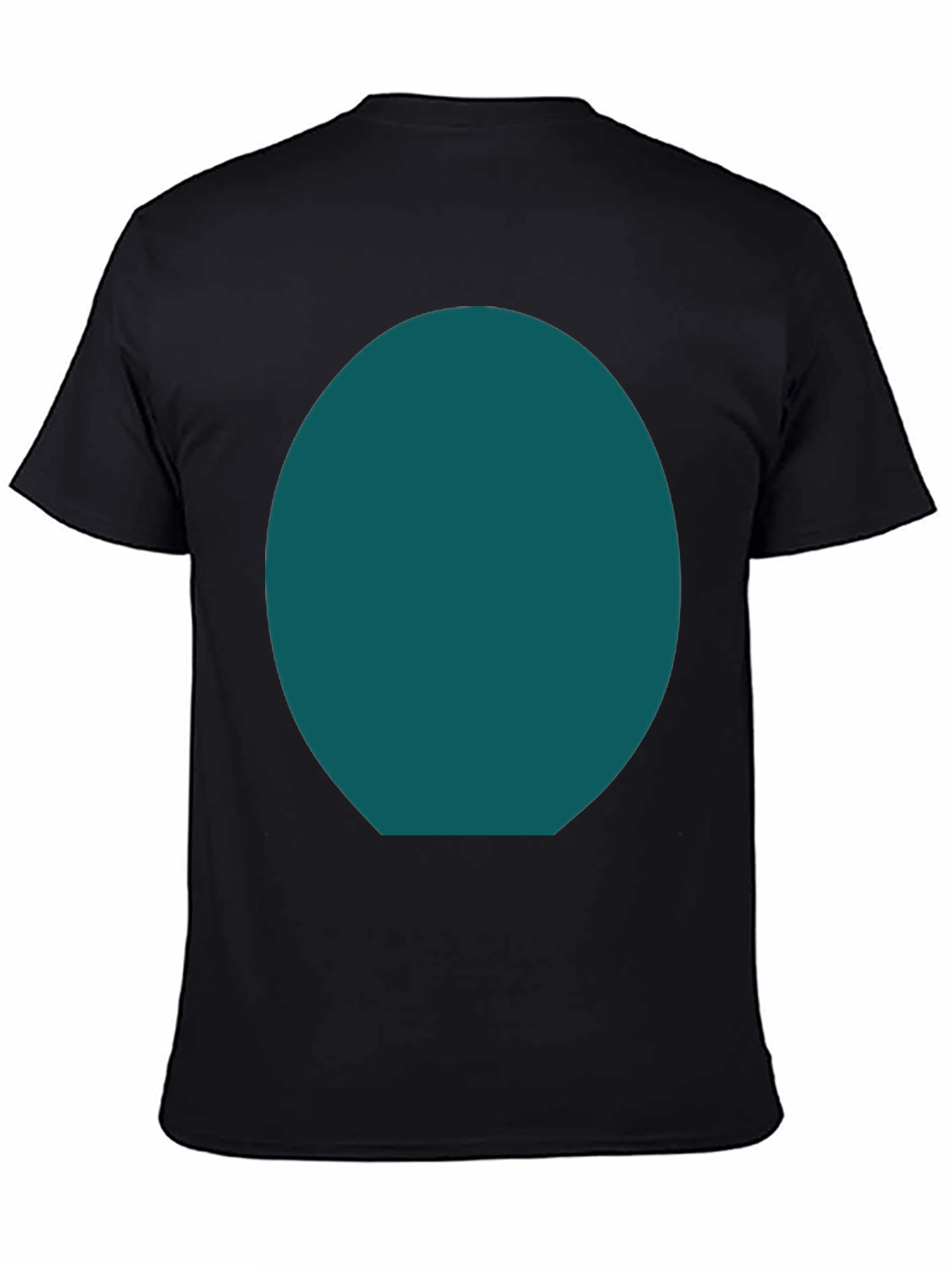 Mens Basic Black Tee with Customizable Oval Design