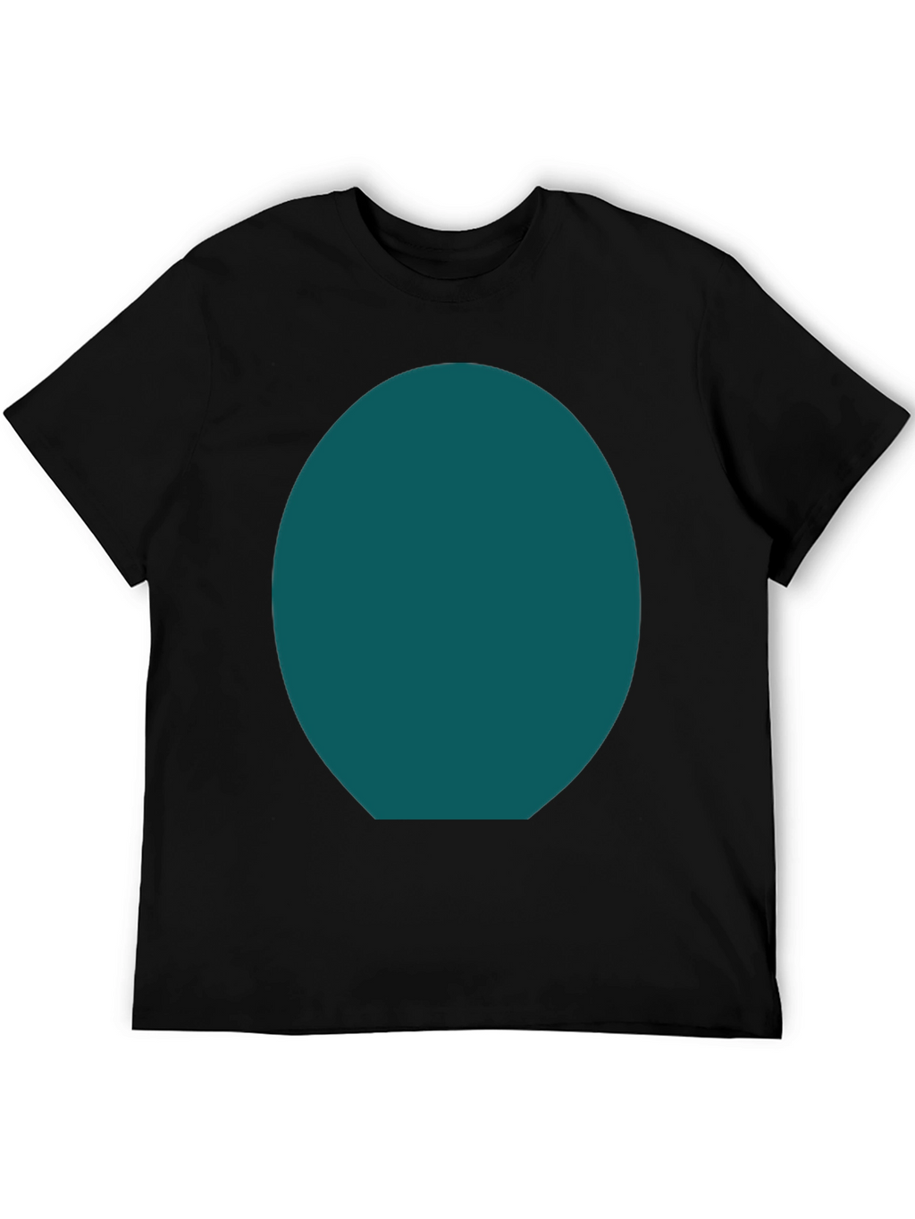 Mens Basic Black Tee with Customizable Oval Design