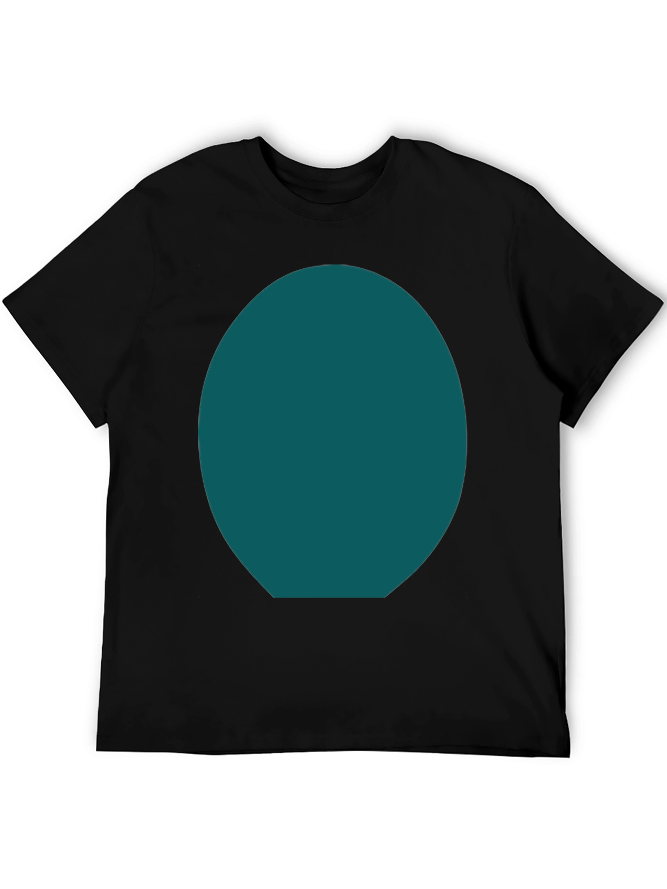Mens Basic Black Tee with Customizable Oval Design