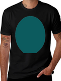 Mens Basic Black Tee with Customizable Oval Design