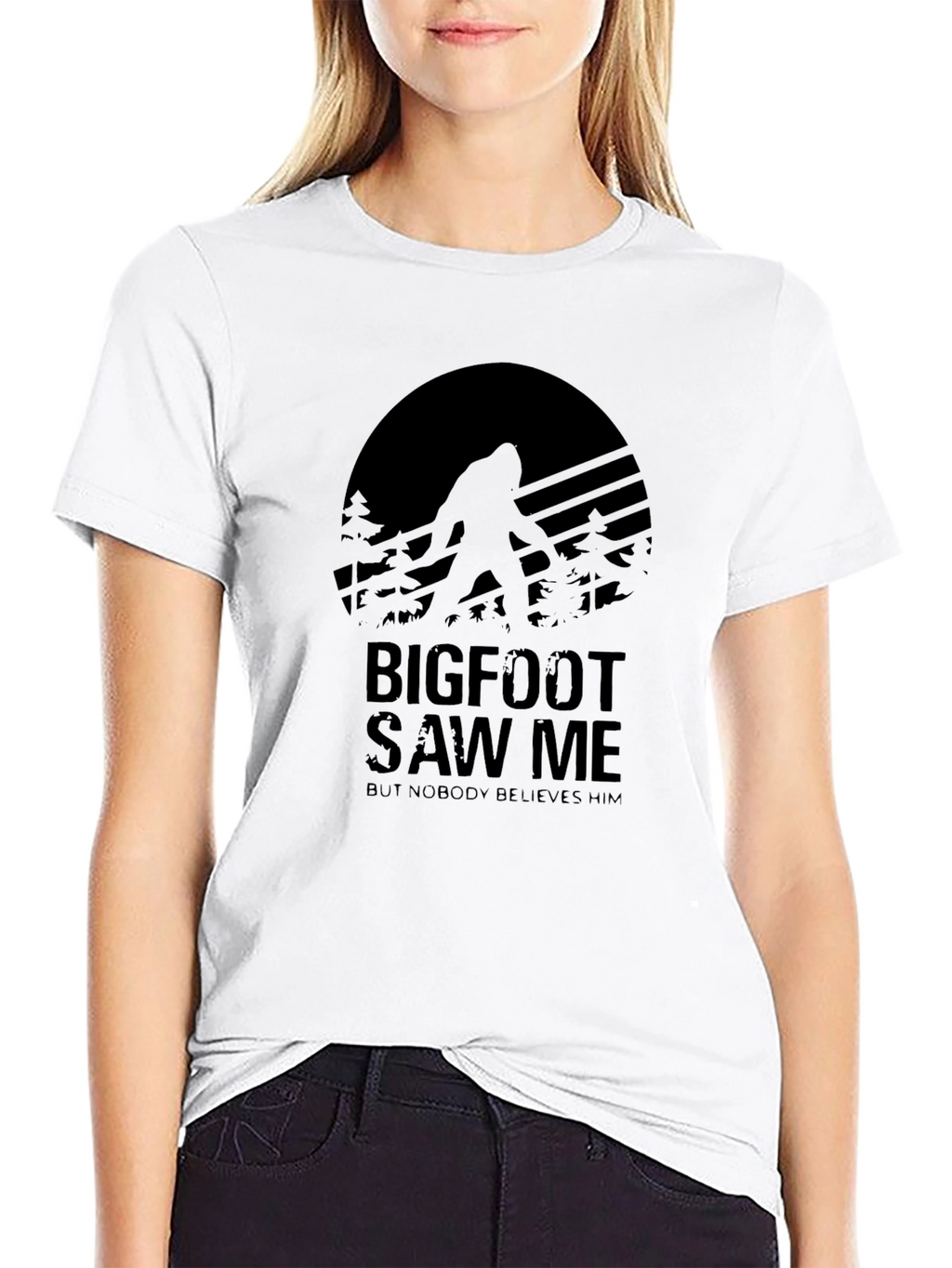 Bigfoot Saw Me Black T-Shirt