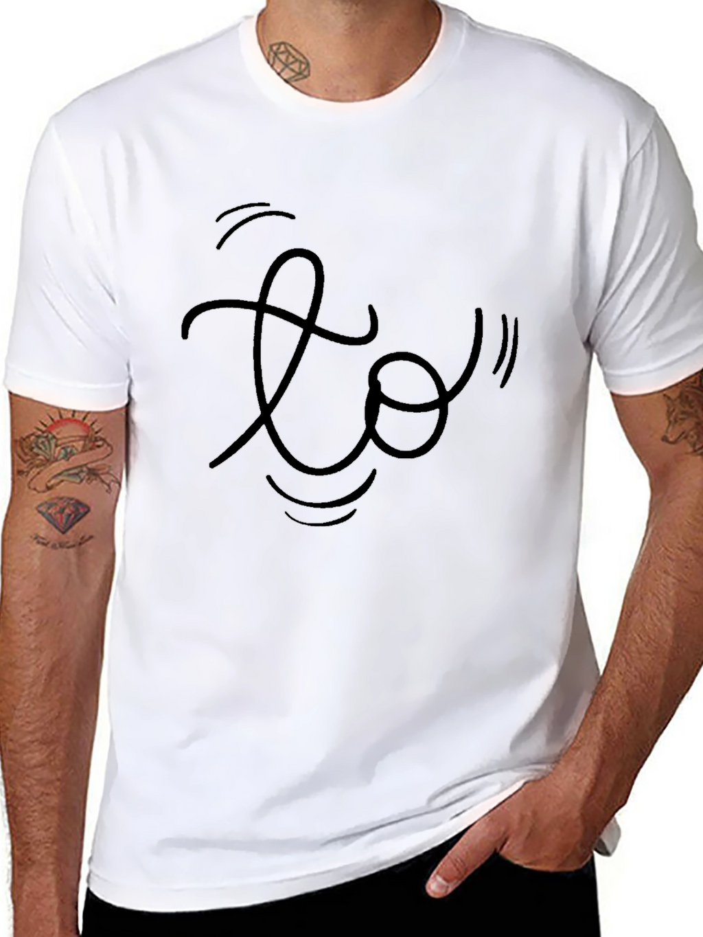 Stylish Black T-Shirt with Abstract Design