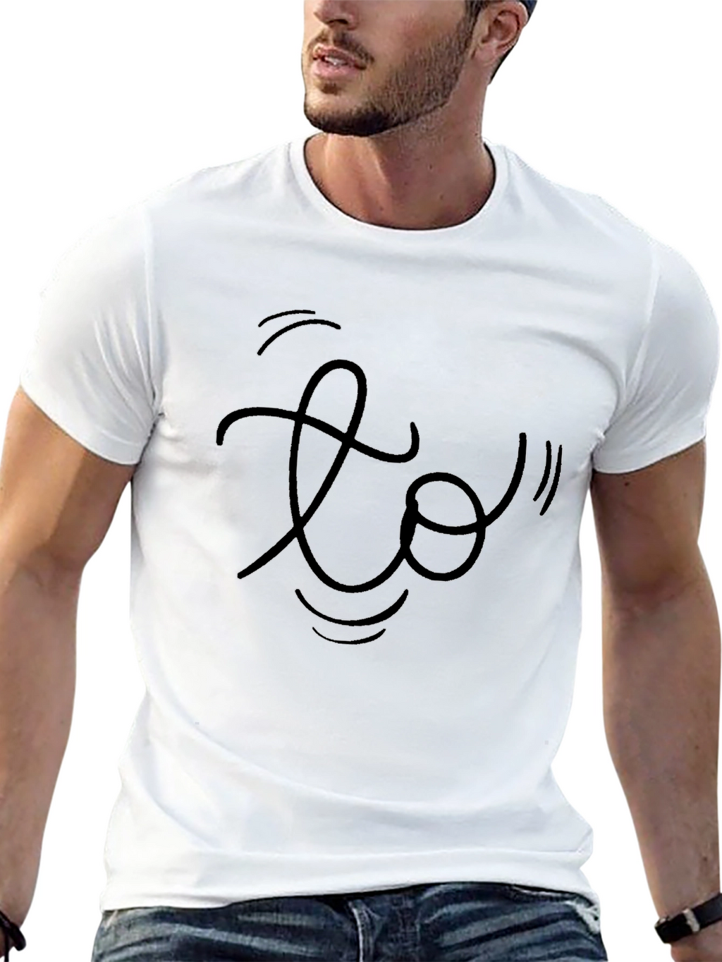 Stylish Black T-Shirt with Abstract Design