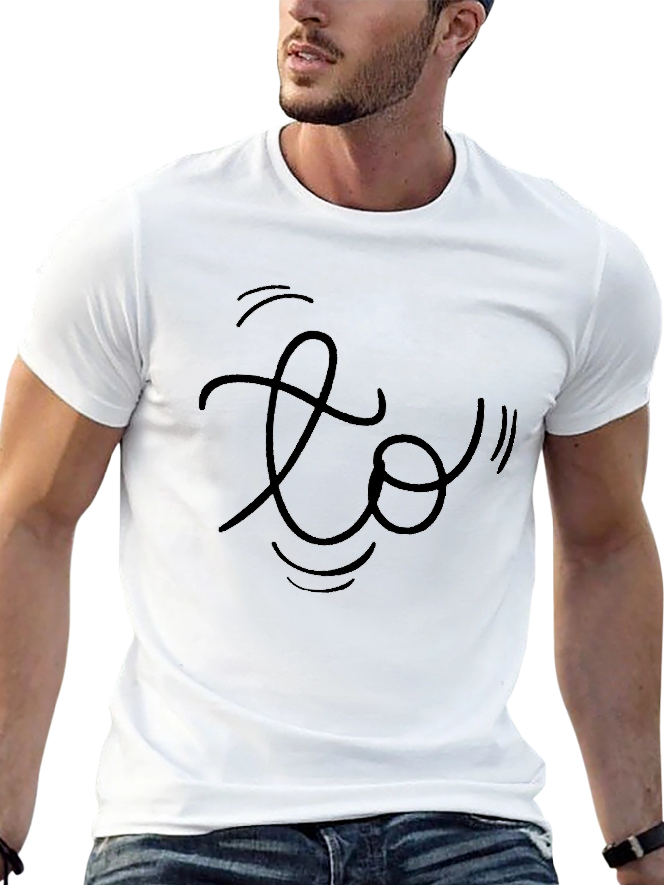 Stylish Black T-Shirt with Abstract Design