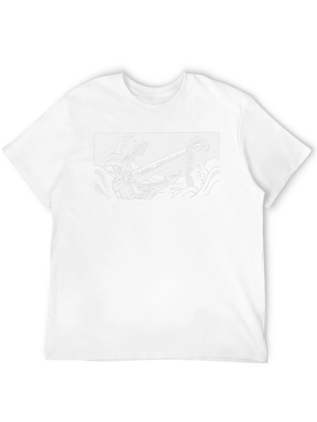 Black T-Shirt with Anchor Graphic Print