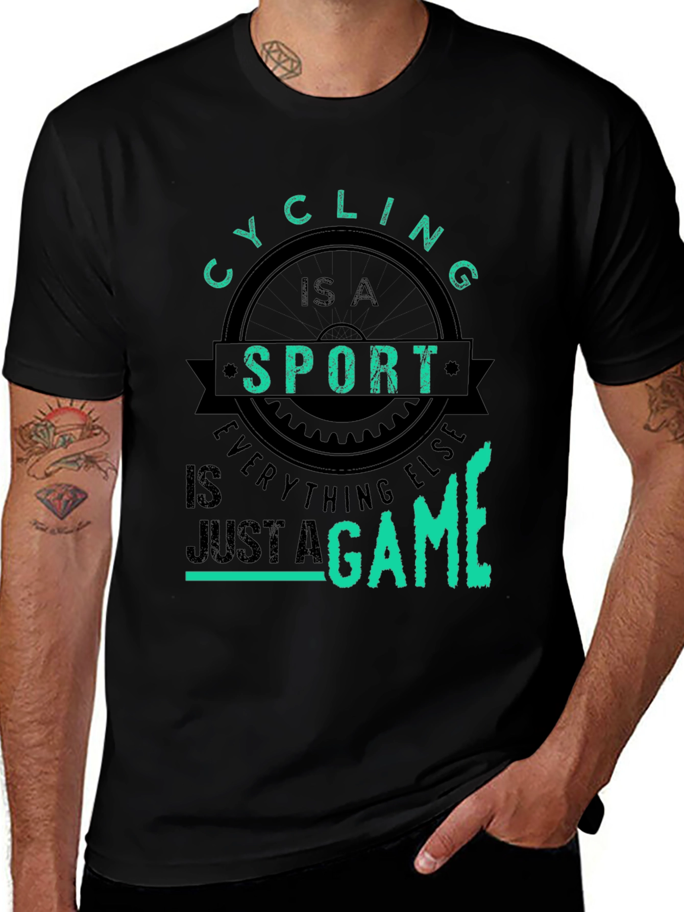 Cycling is a Sport T-Shirt - Black Cotton Tee