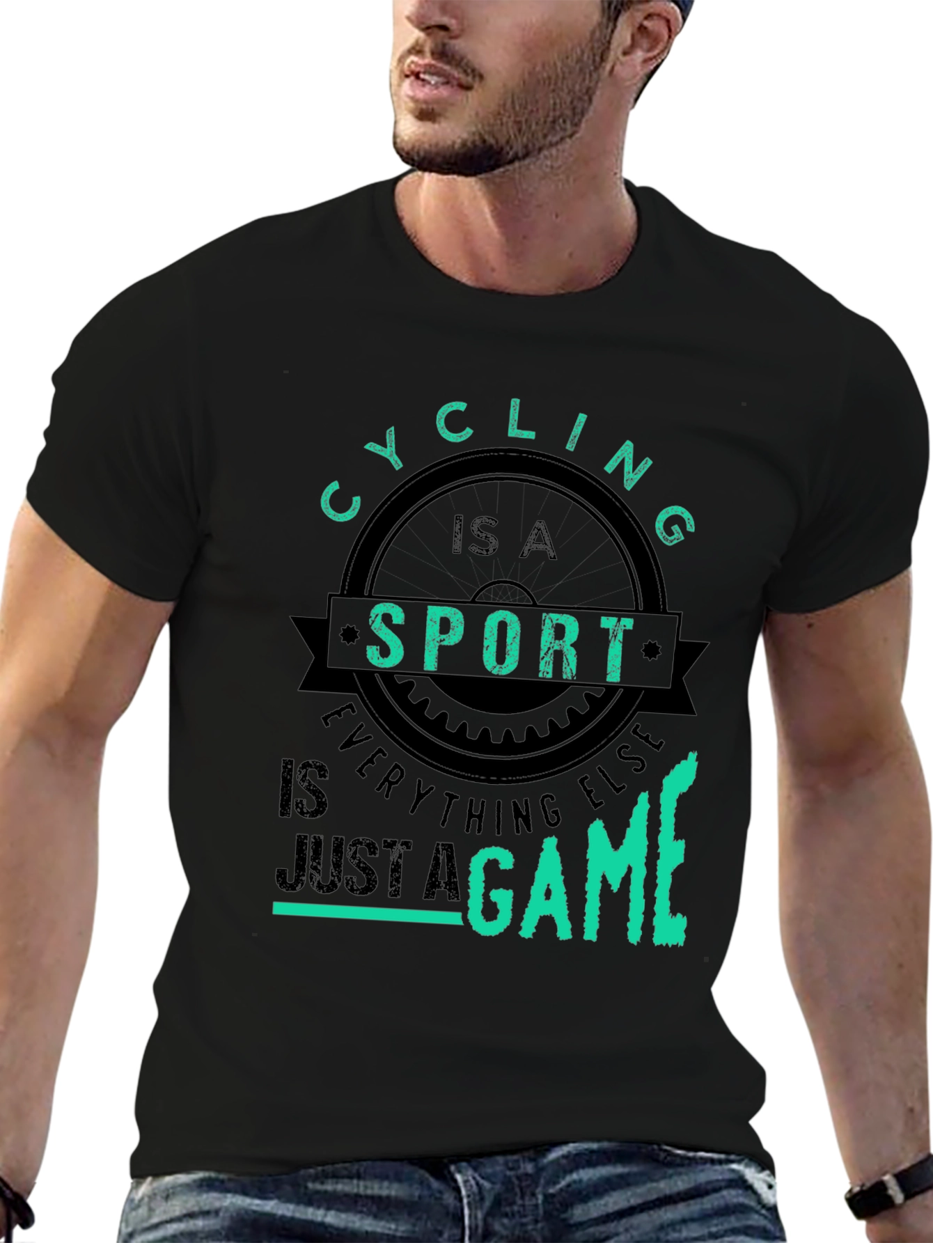 Cycling is a Sport T-Shirt - Black Cotton Tee