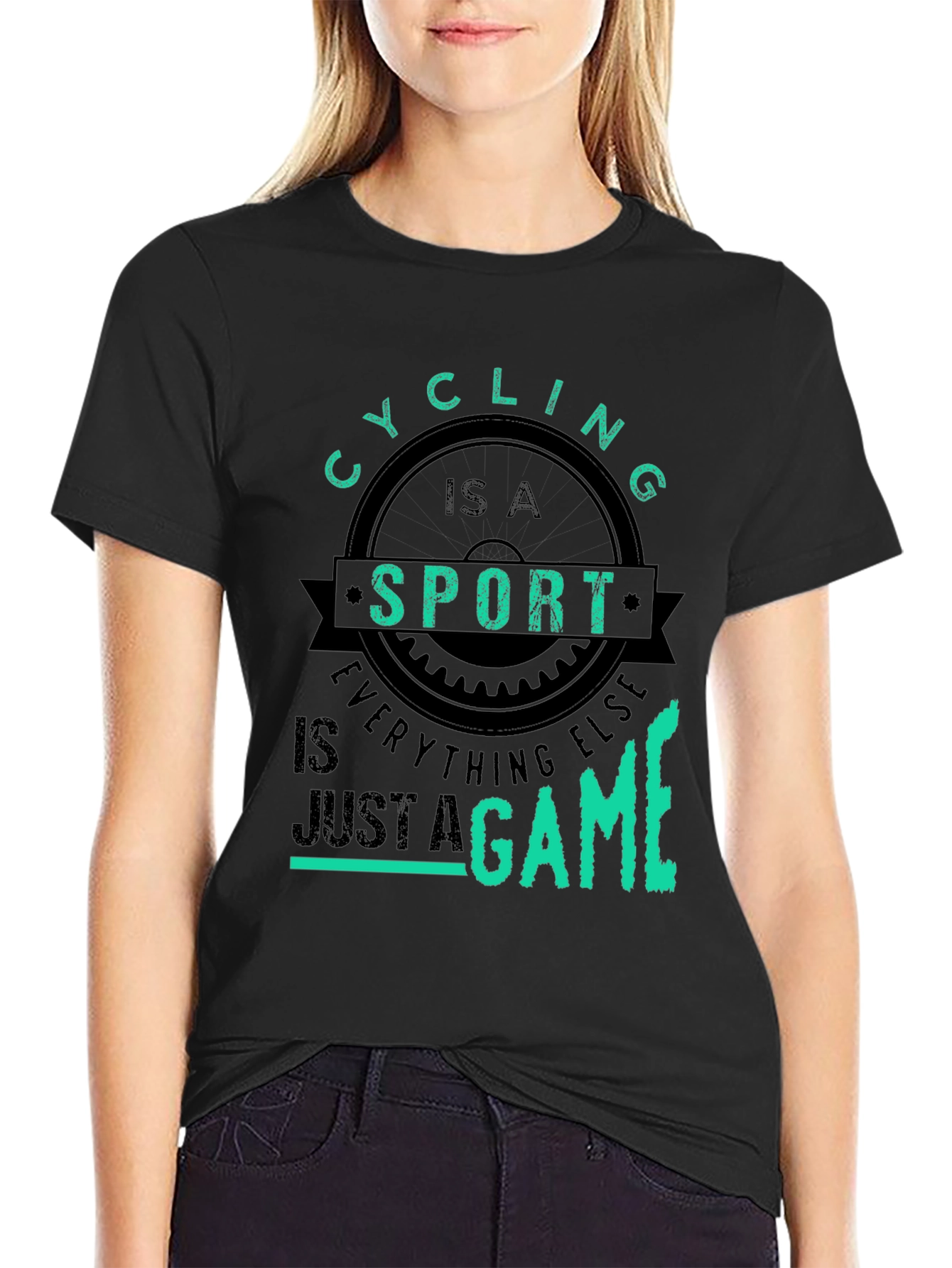 Cycling is a Sport T-Shirt - Black Cotton Tee