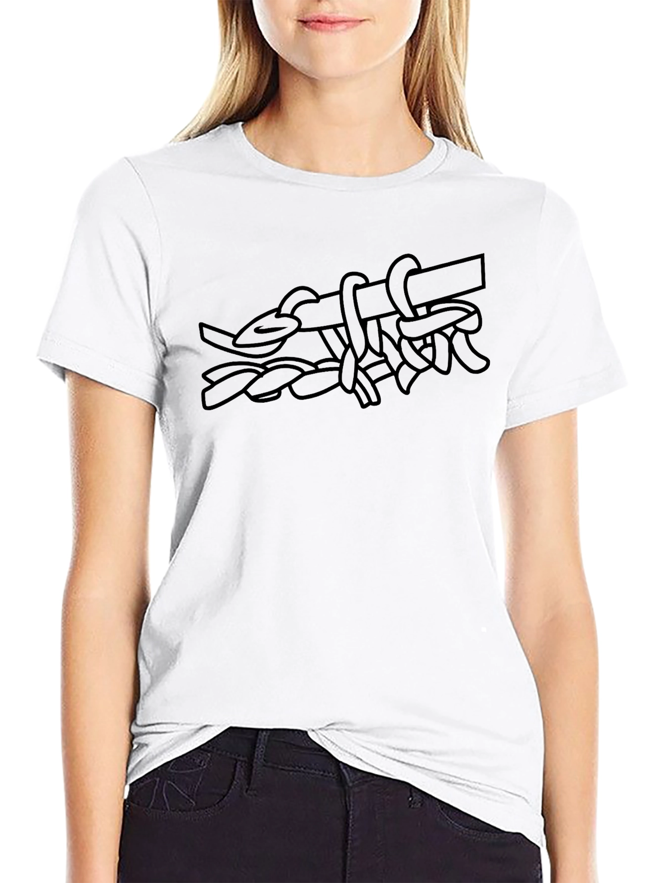 Black T-Shirt with Staff of Asclepius Graphic