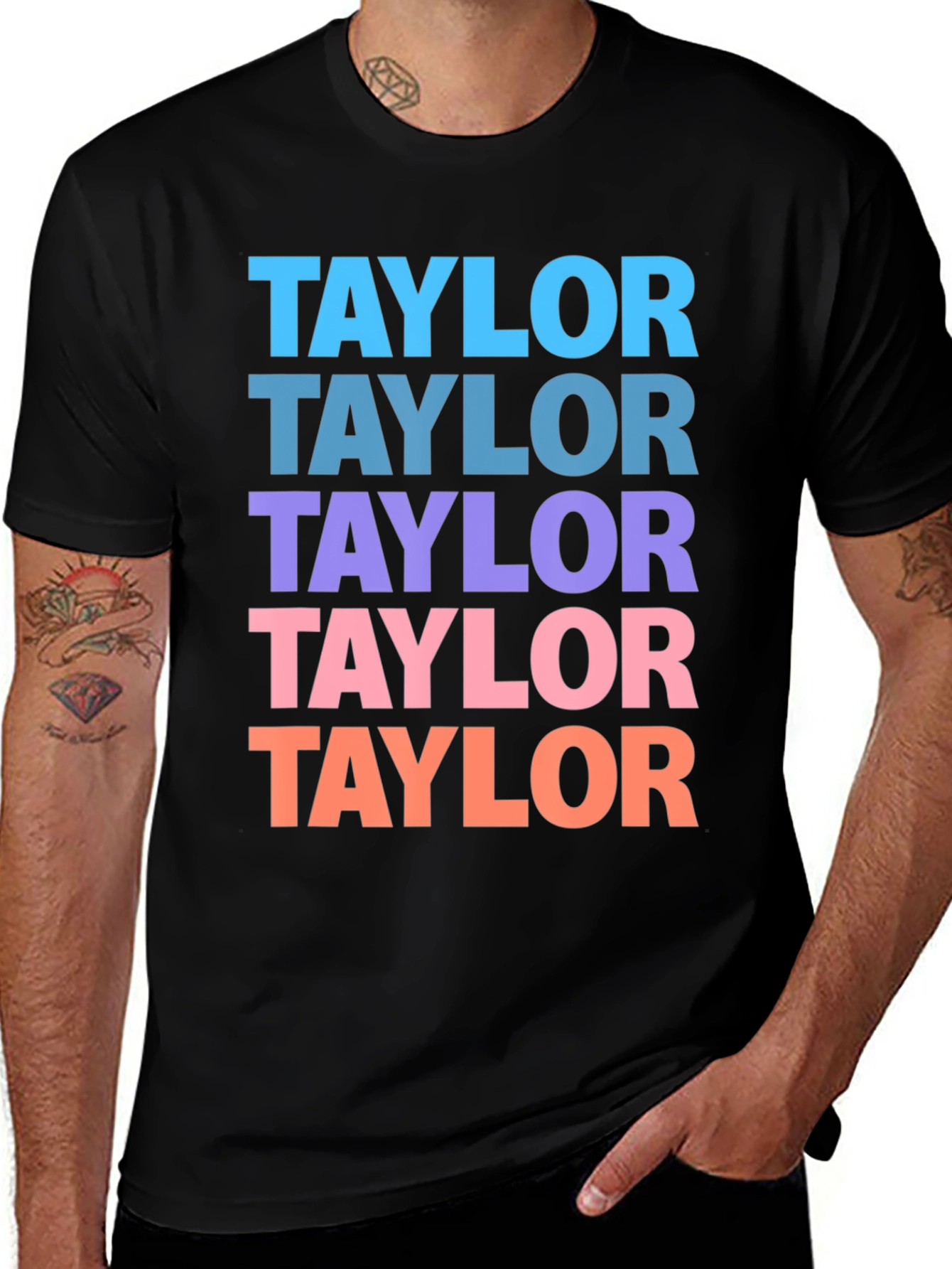 Taylor Repeat Graphic Black T-Shirt