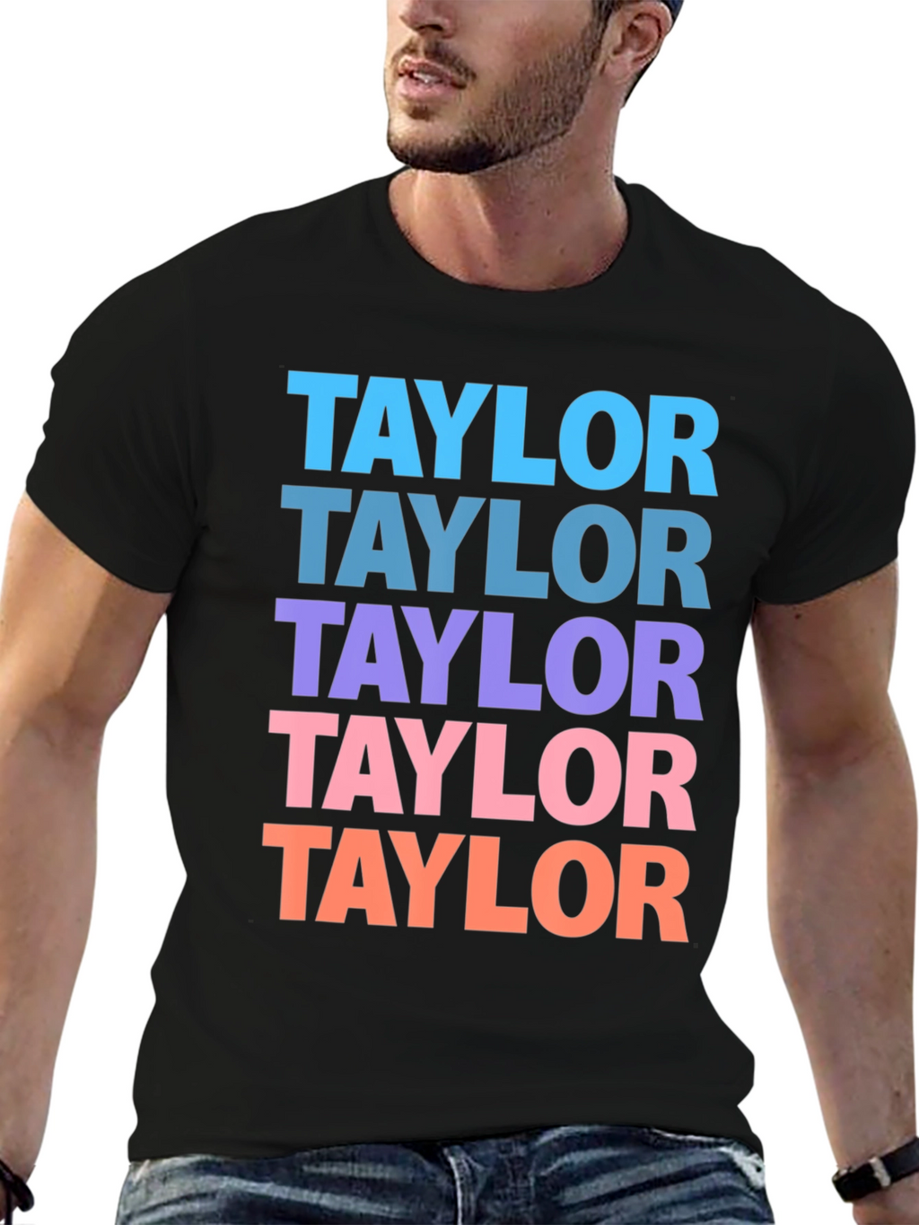 Taylor Repeat Graphic Black T-Shirt