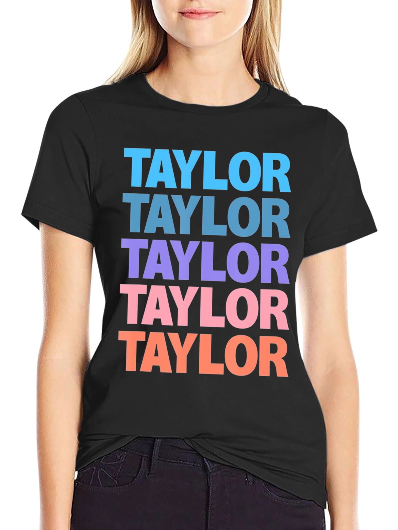 Taylor Repeat Graphic Black T-Shirt