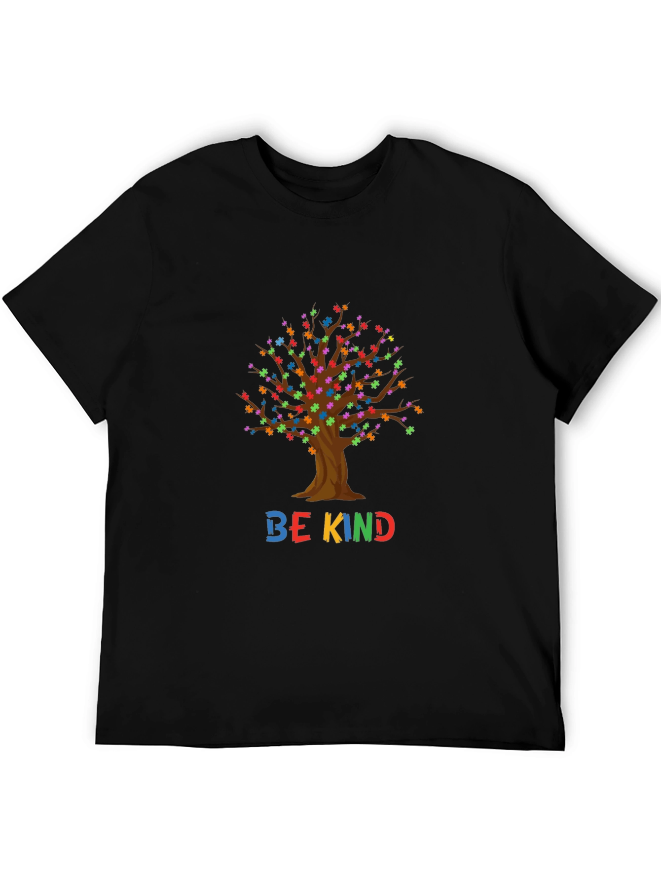 Be Kind Tree Puzzle Piece Graphic T-Shirt