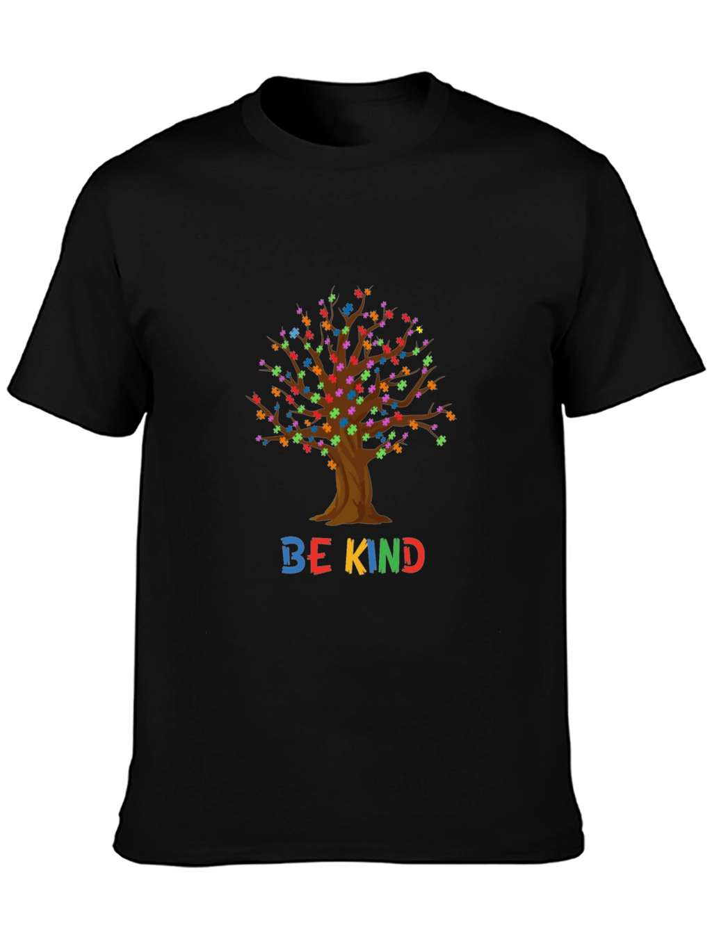Be Kind Tree Puzzle Piece Graphic T-Shirt