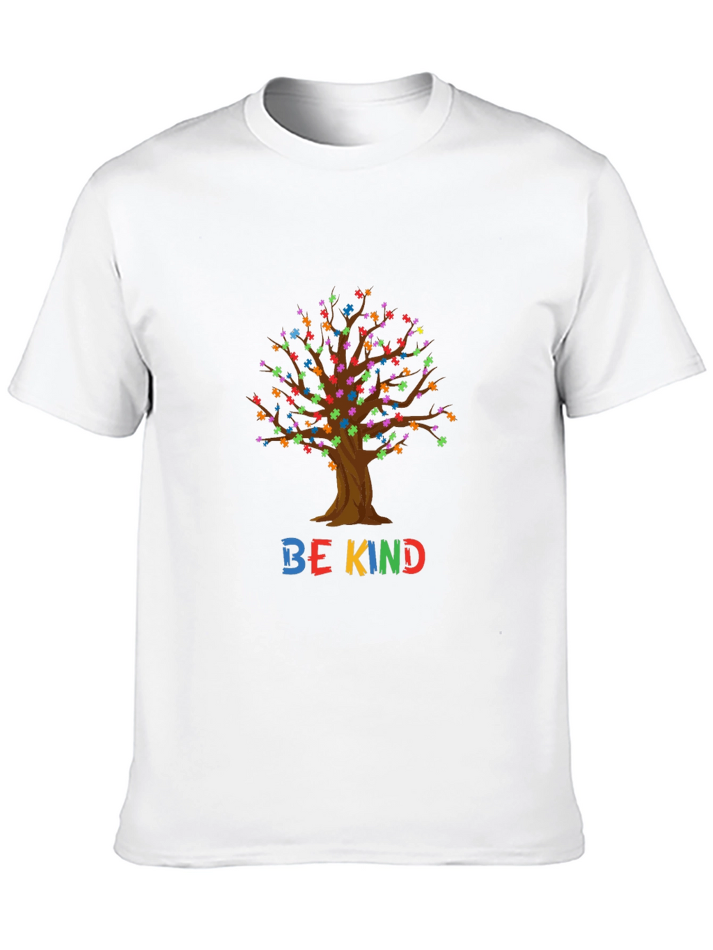Be Kind Tree Puzzle Piece Graphic T-Shirt