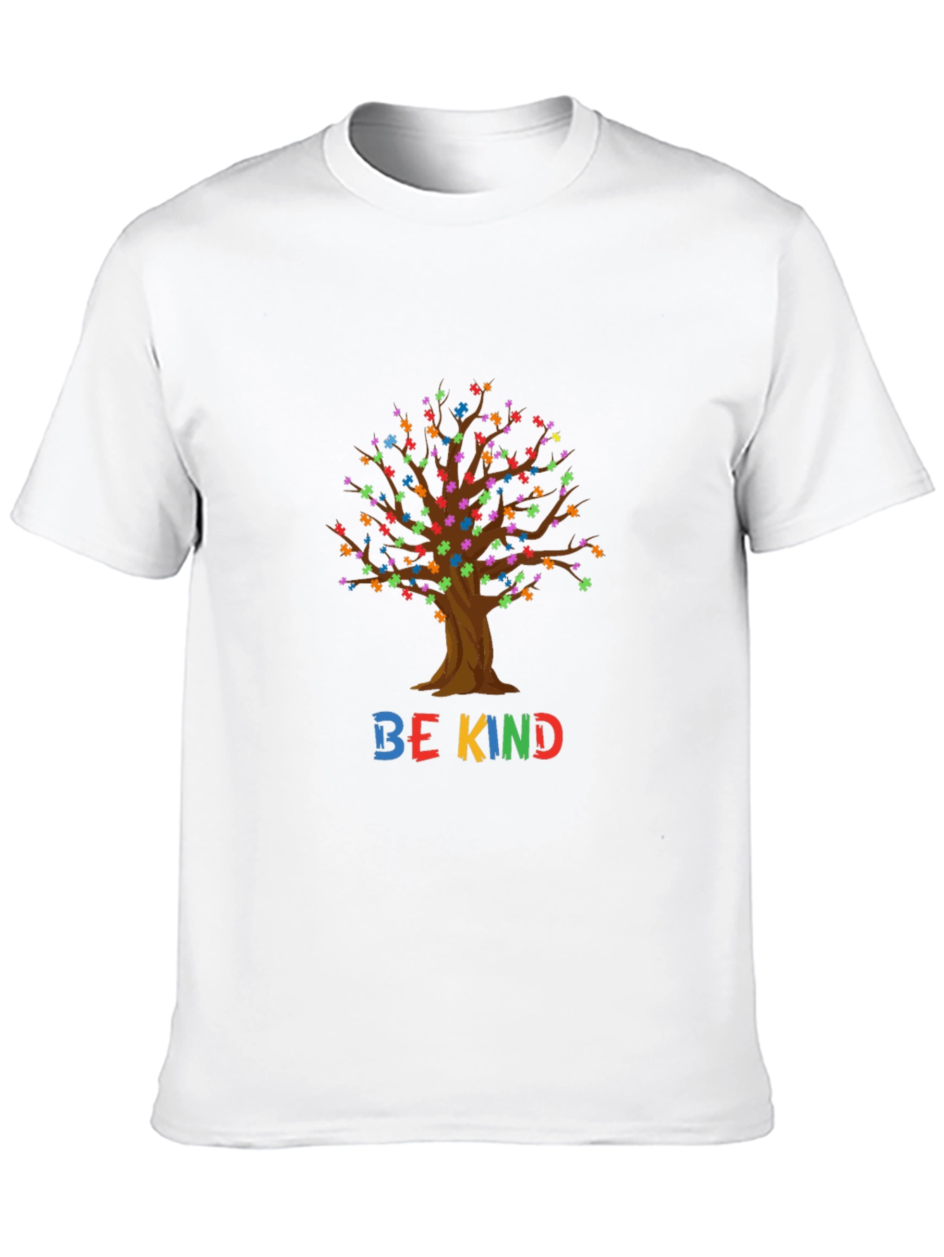 Be Kind Tree Puzzle Piece Graphic T-Shirt