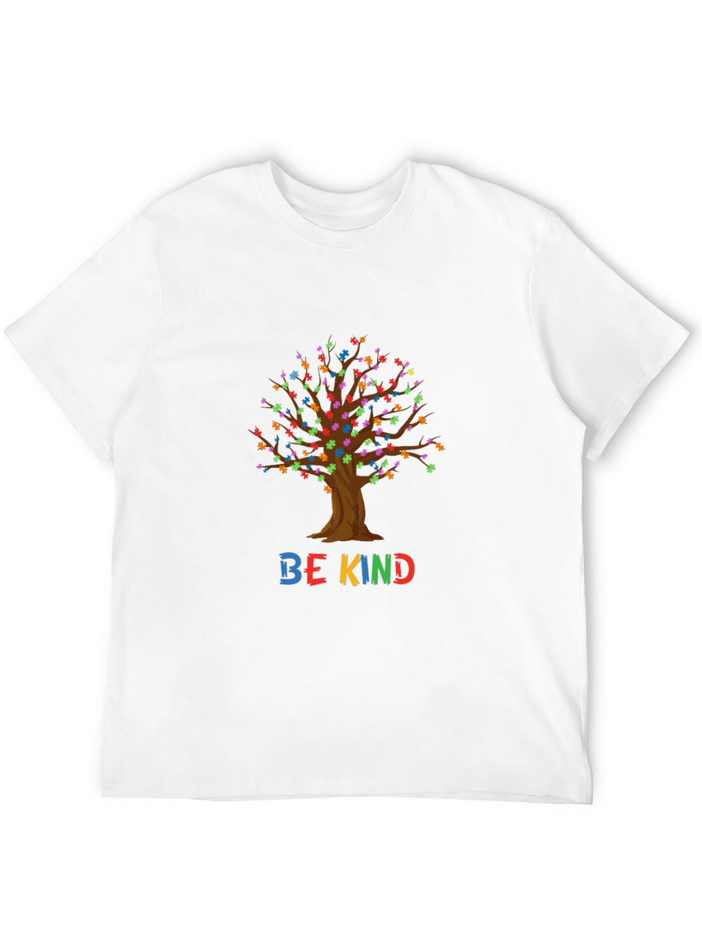 Be Kind Tree Puzzle Piece Graphic T-Shirt