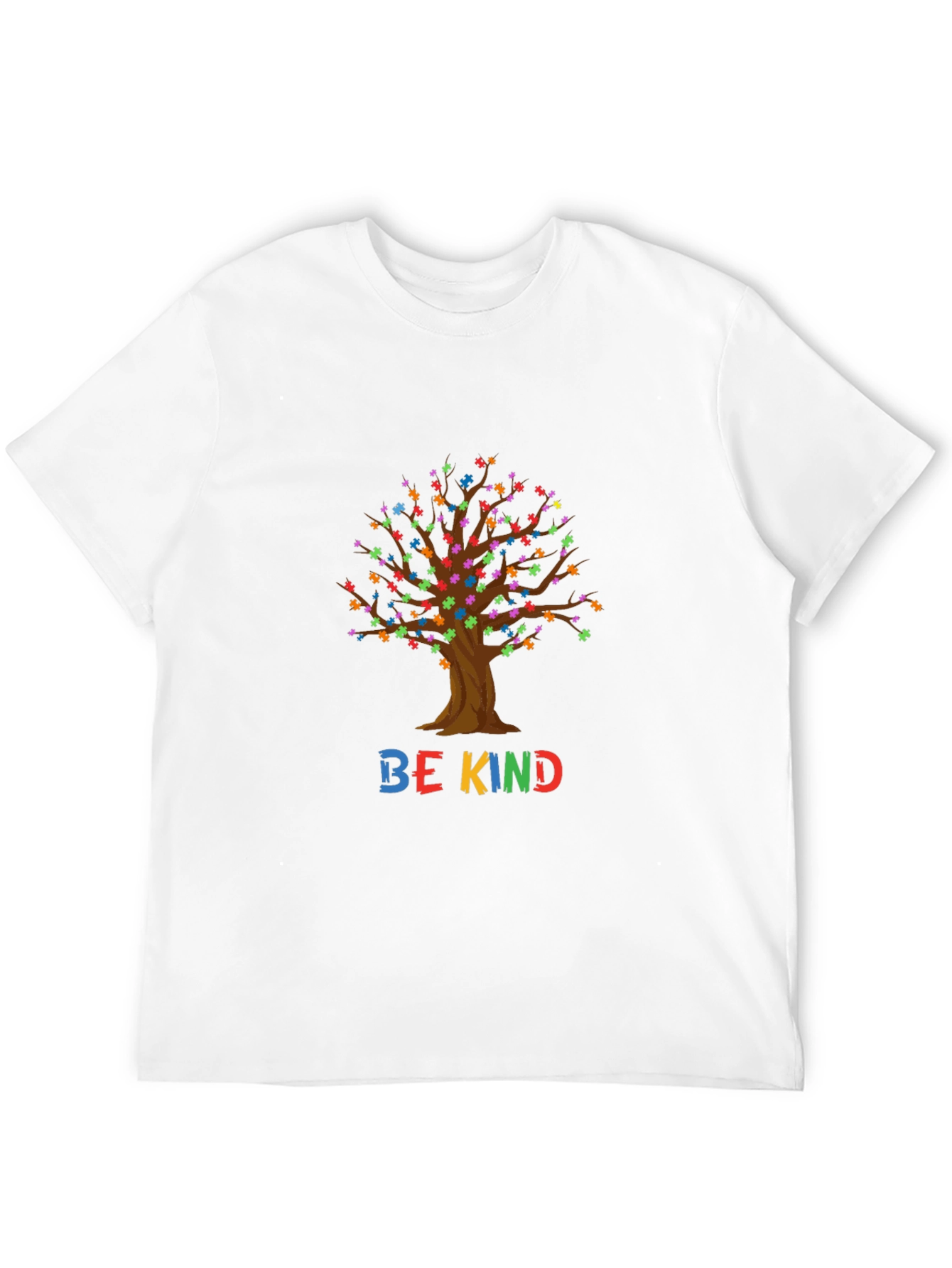 Be Kind Tree Puzzle Piece Graphic T-Shirt