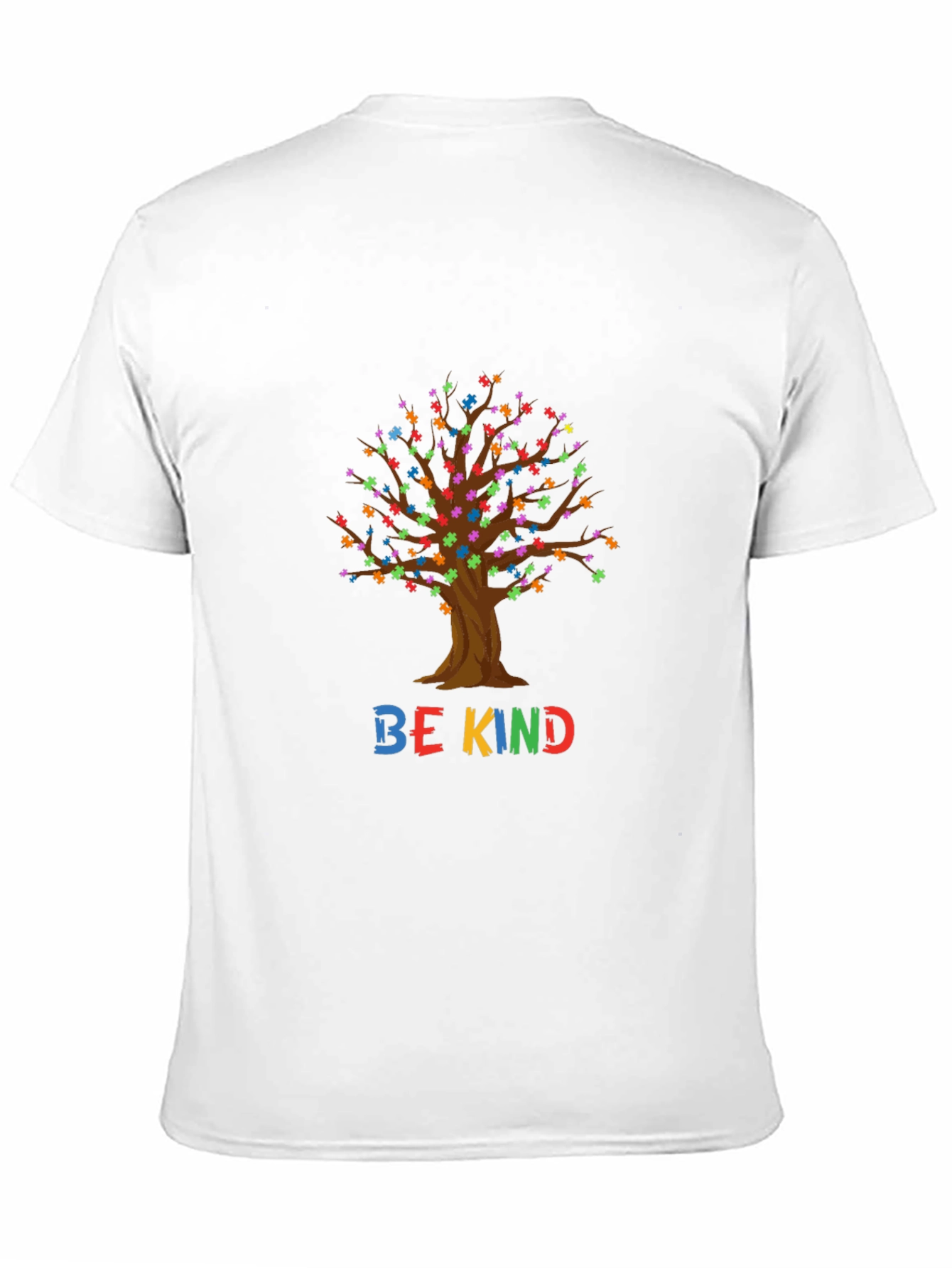 Be Kind Tree Puzzle Piece Graphic T-Shirt