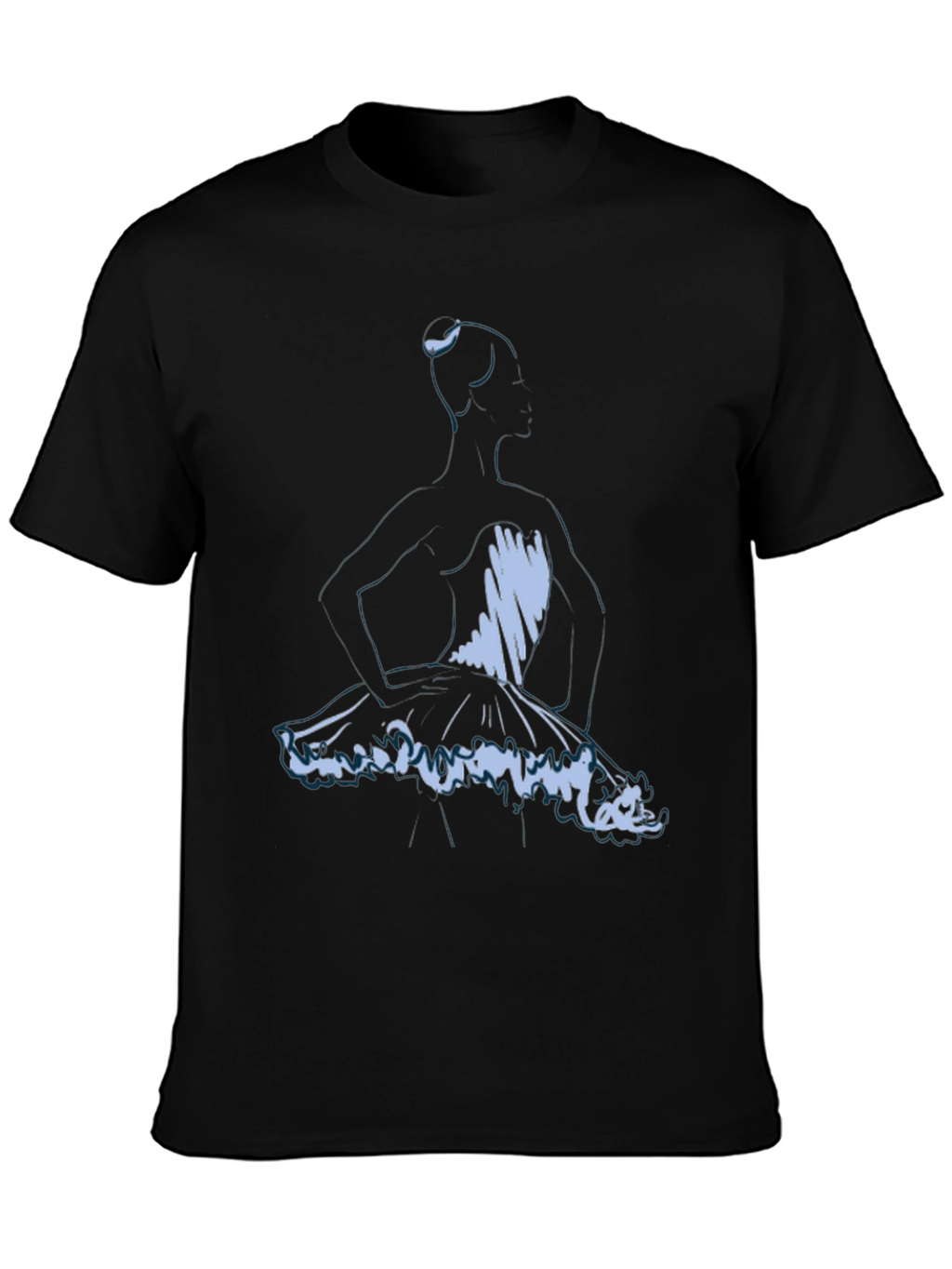 Ballerina Sketch Graphic Tee - Soft Black T-Shirt