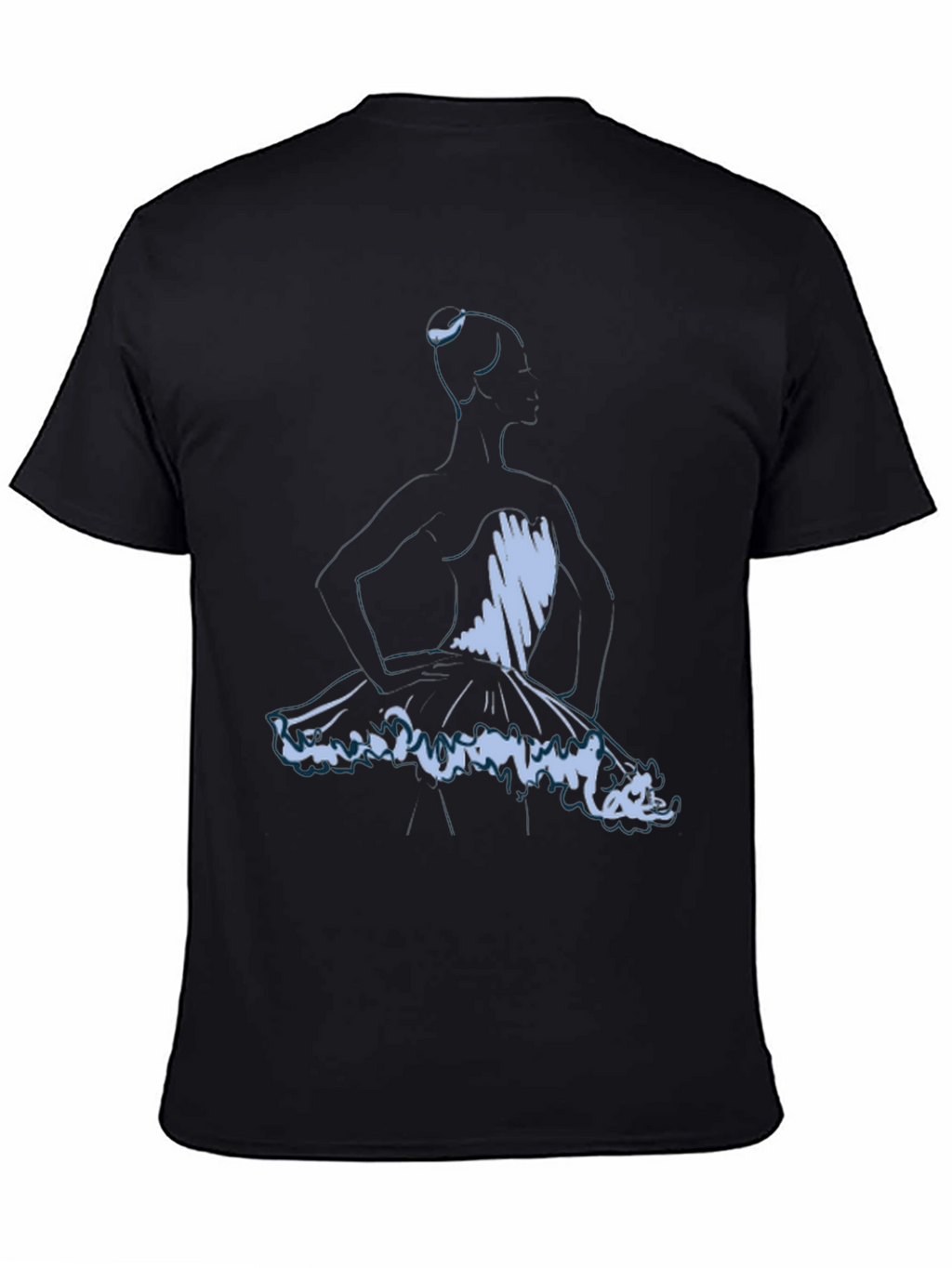 Ballerina Sketch Graphic Tee - Soft Black T-Shirt