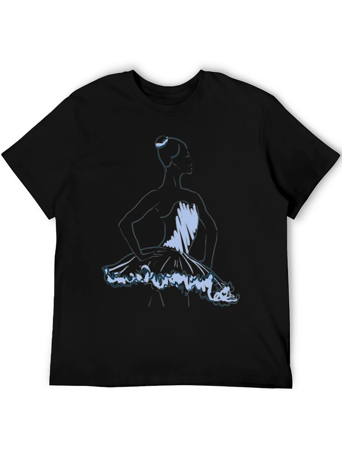 Ballerina Sketch Graphic Tee - Soft Black T-Shirt