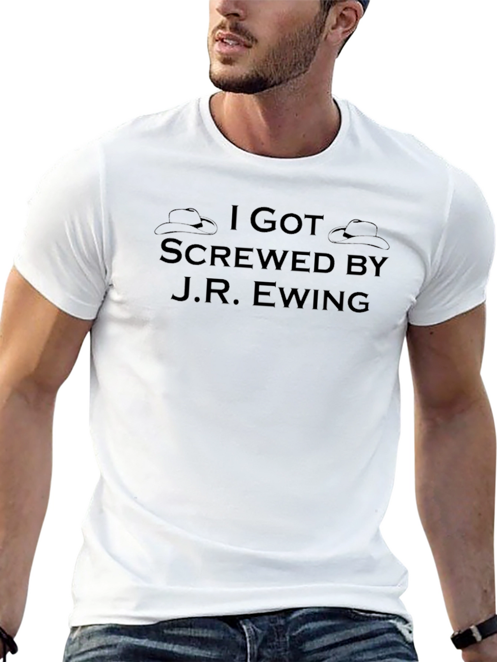 I Got Screwed By J.R. Ewing Black T-Shirt