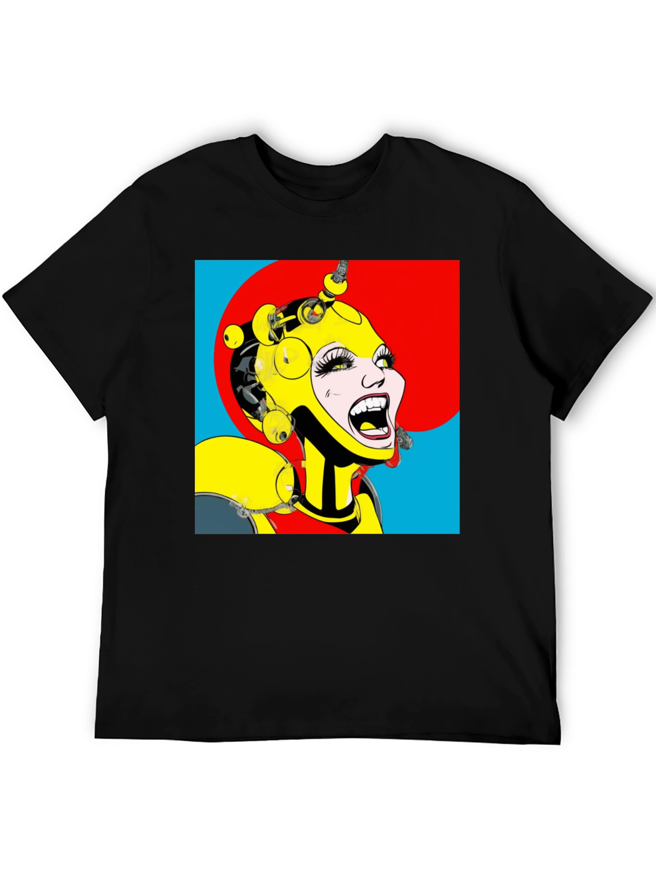 Pop Art Robot Woman Graphic T-Shirt