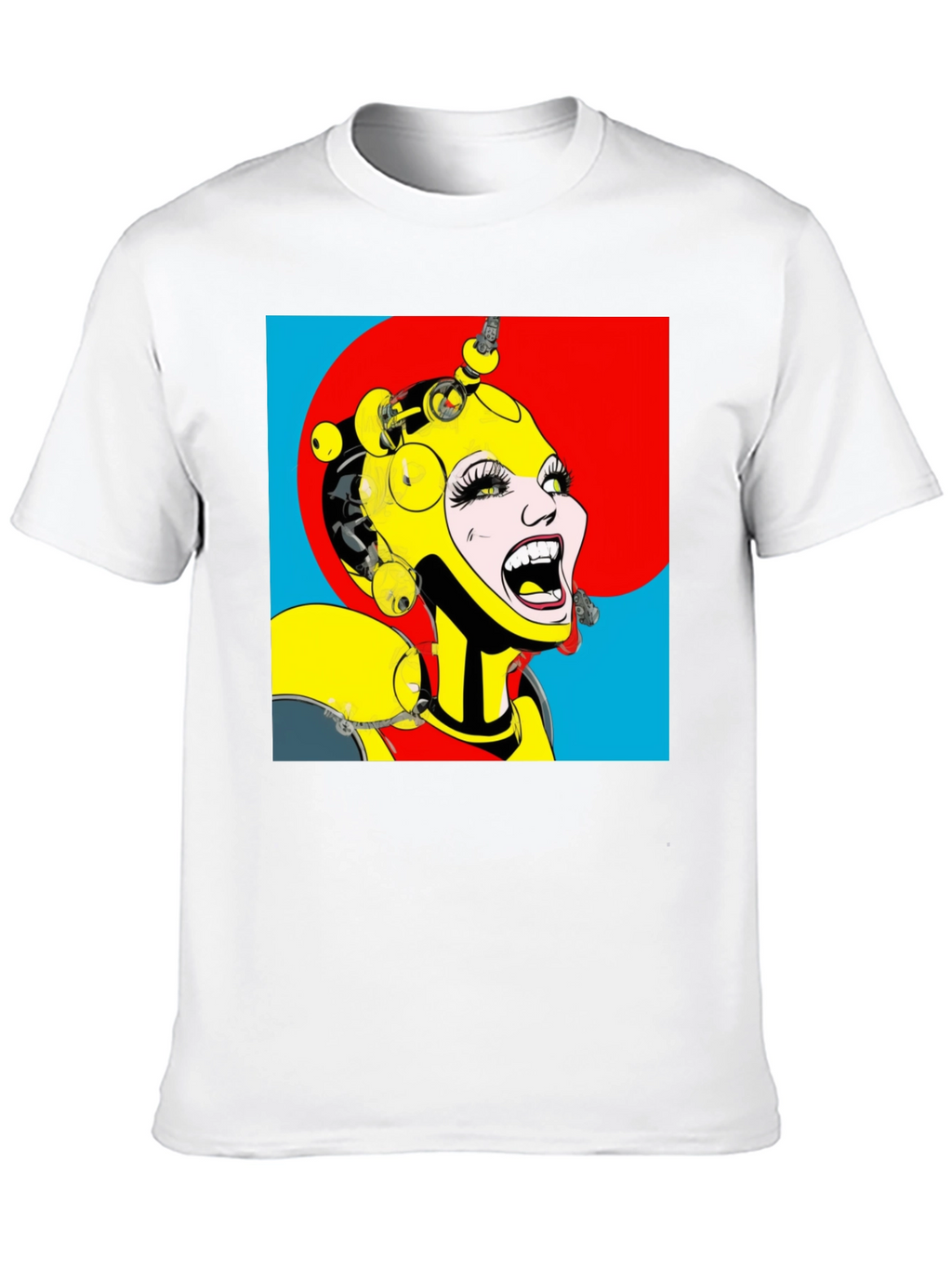 Pop Art Robot Woman Graphic T-Shirt