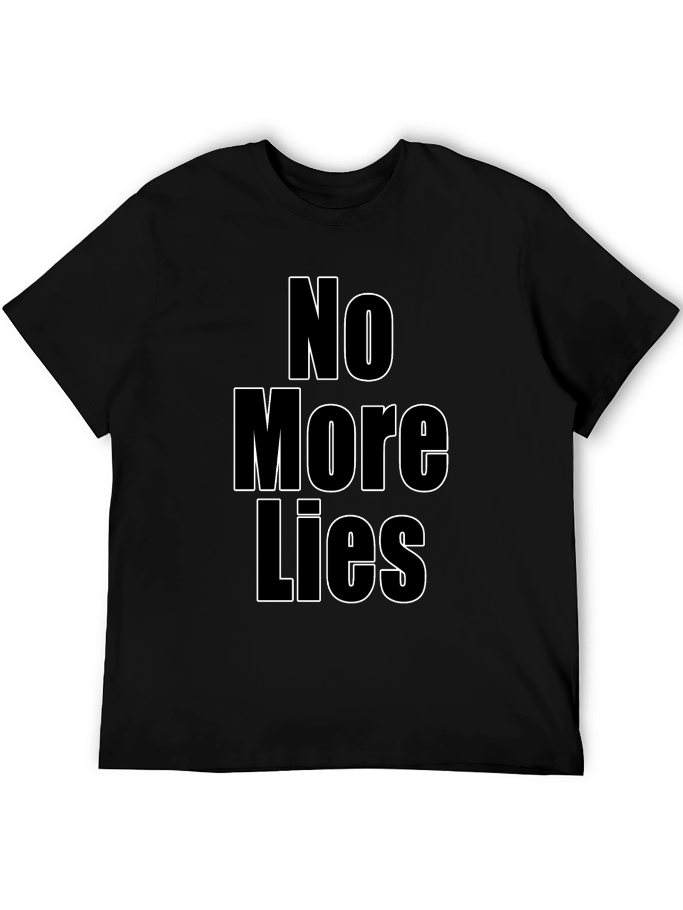 No More Lies Black Graphic T-Shirt for Men