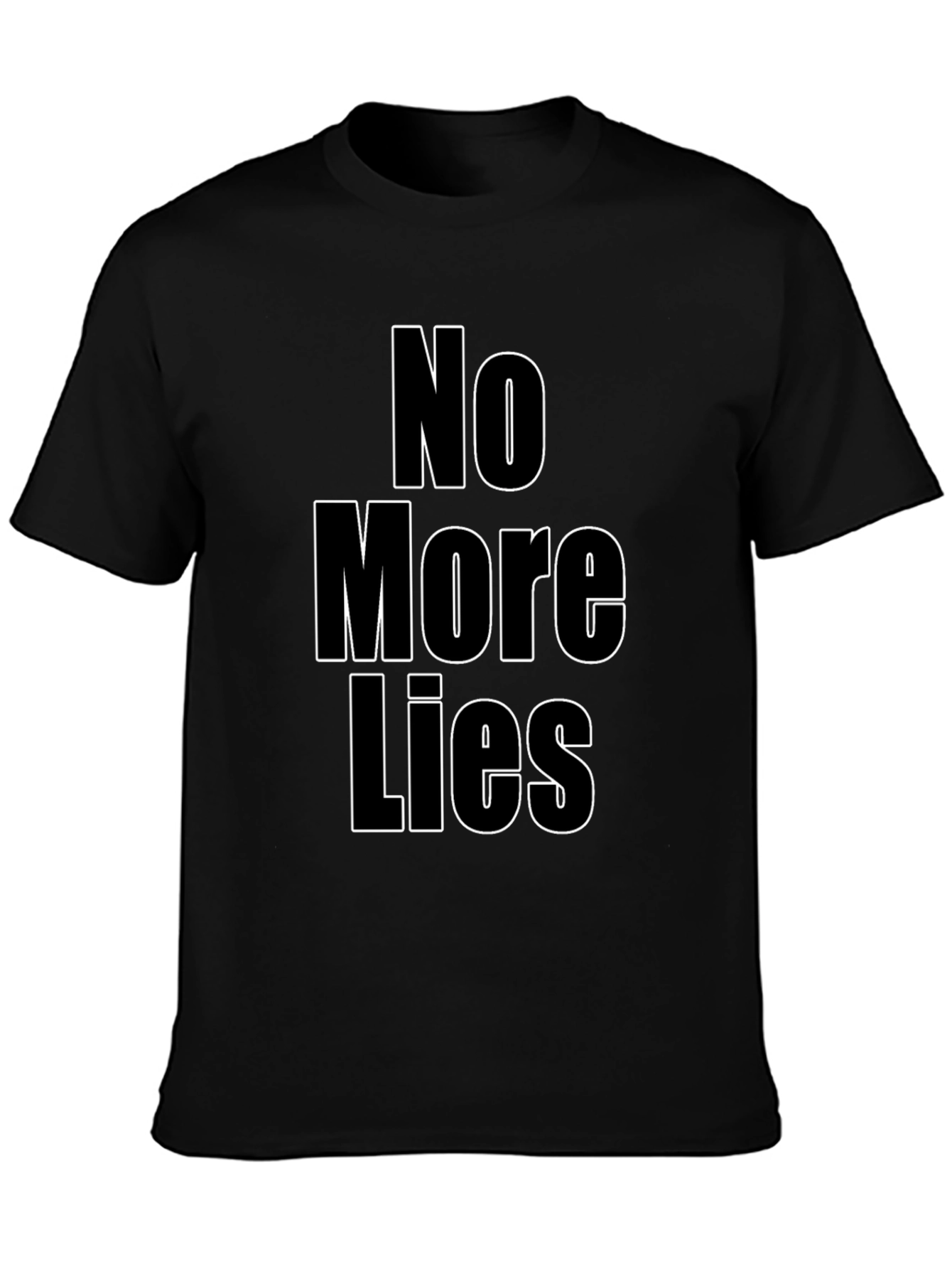 No More Lies Black Graphic T-Shirt for Men