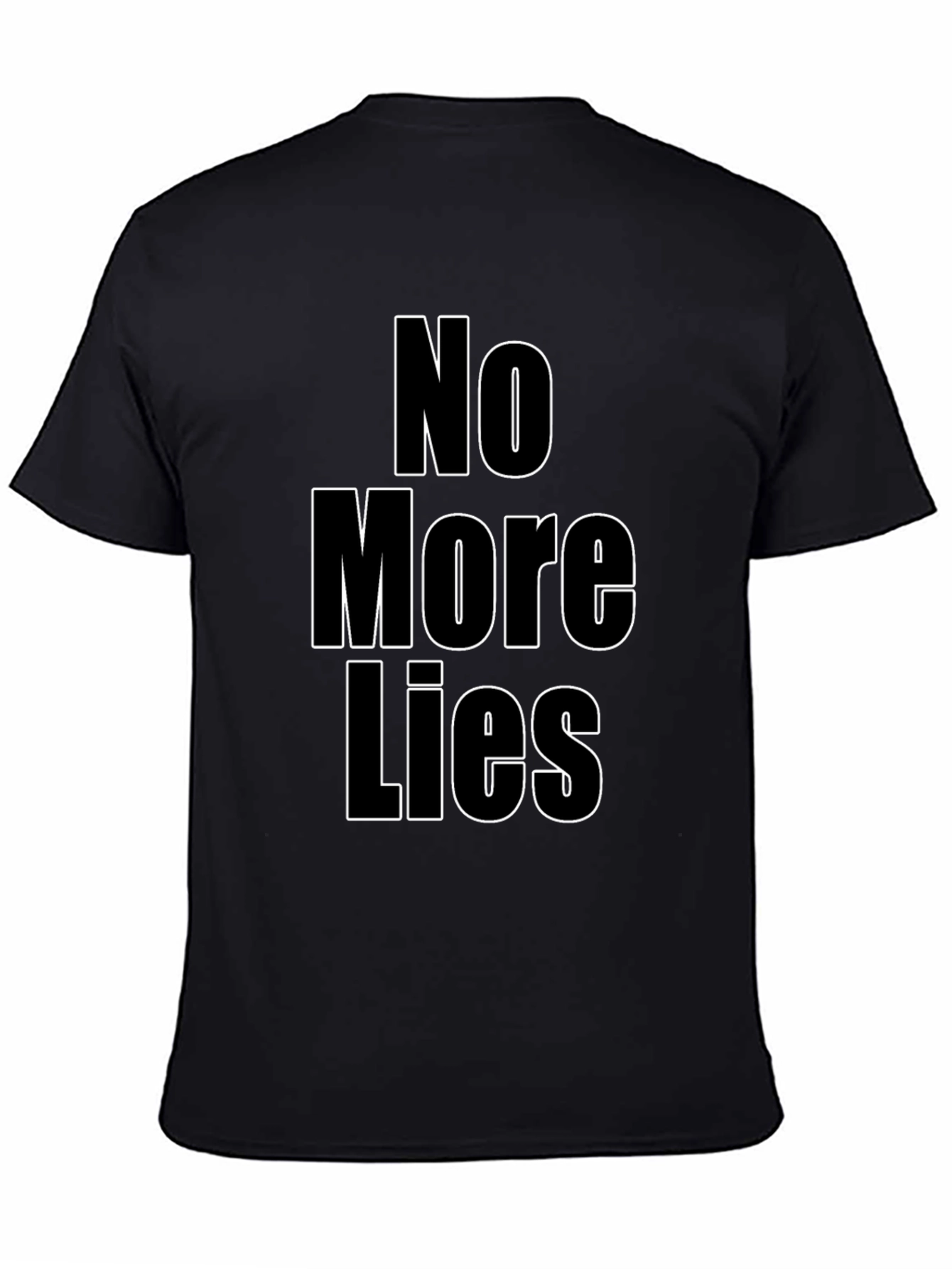 No More Lies Black Graphic T-Shirt for Men