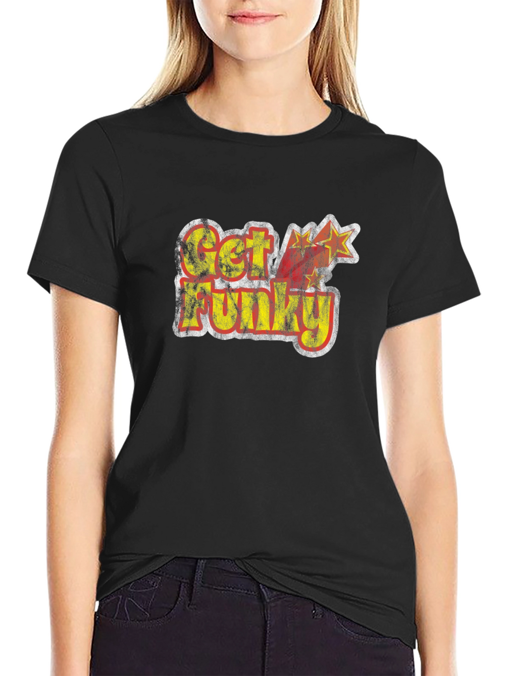 Retro Get Funky Graphic Tee - Black T-Shirt