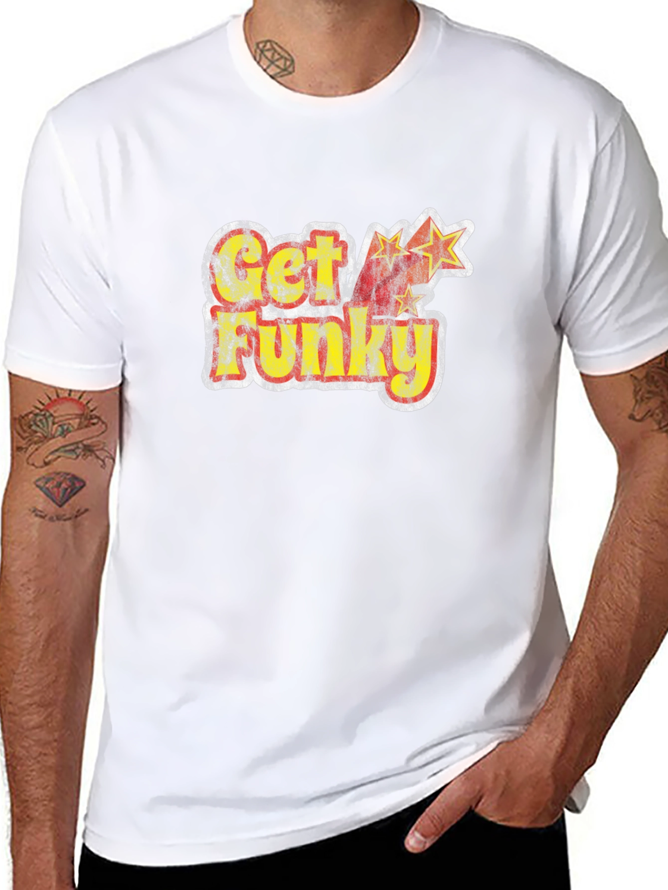 Retro Get Funky Graphic Tee - Black T-Shirt