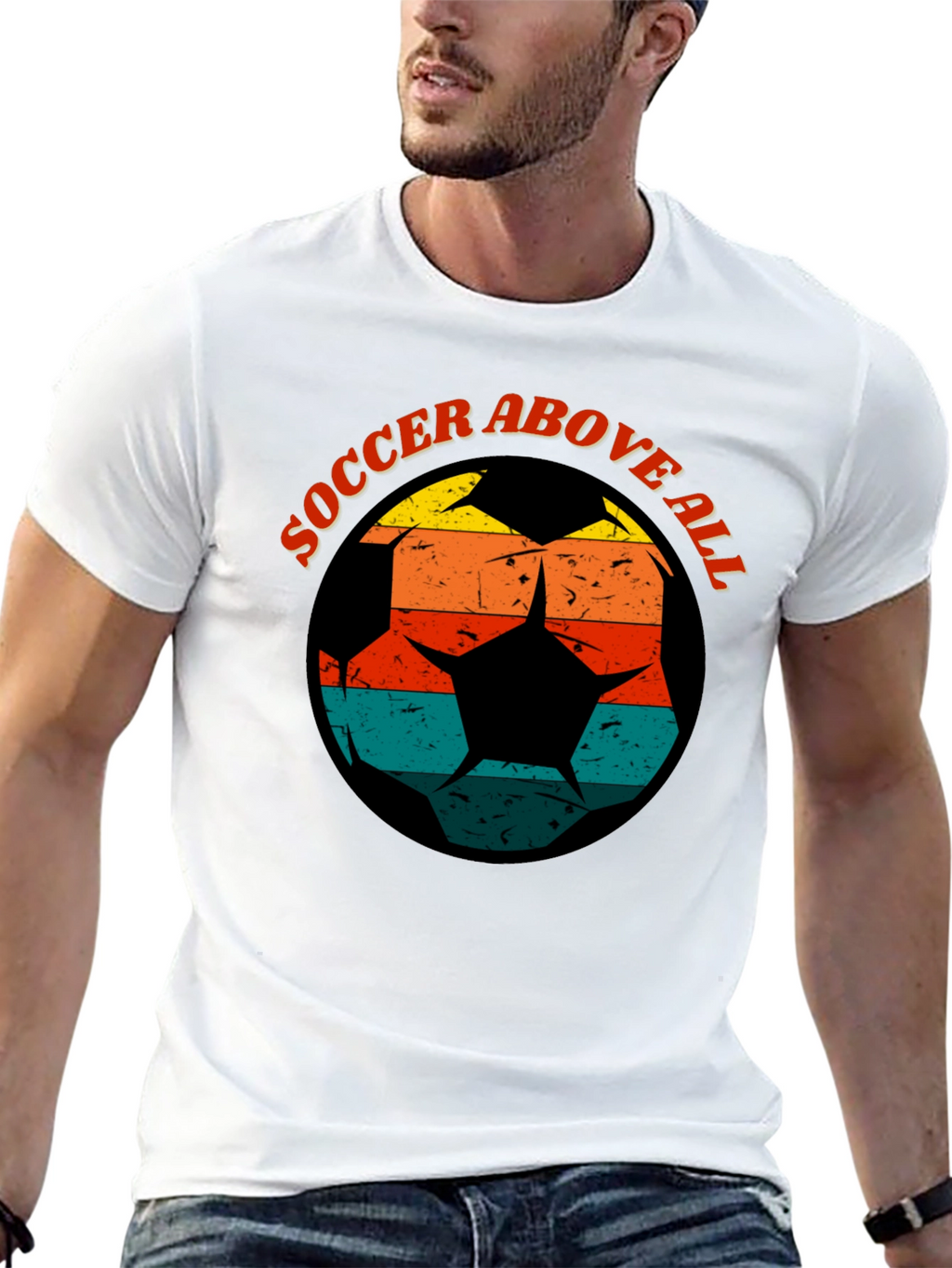 Soccer Above All Graphic Tee - Retro Design