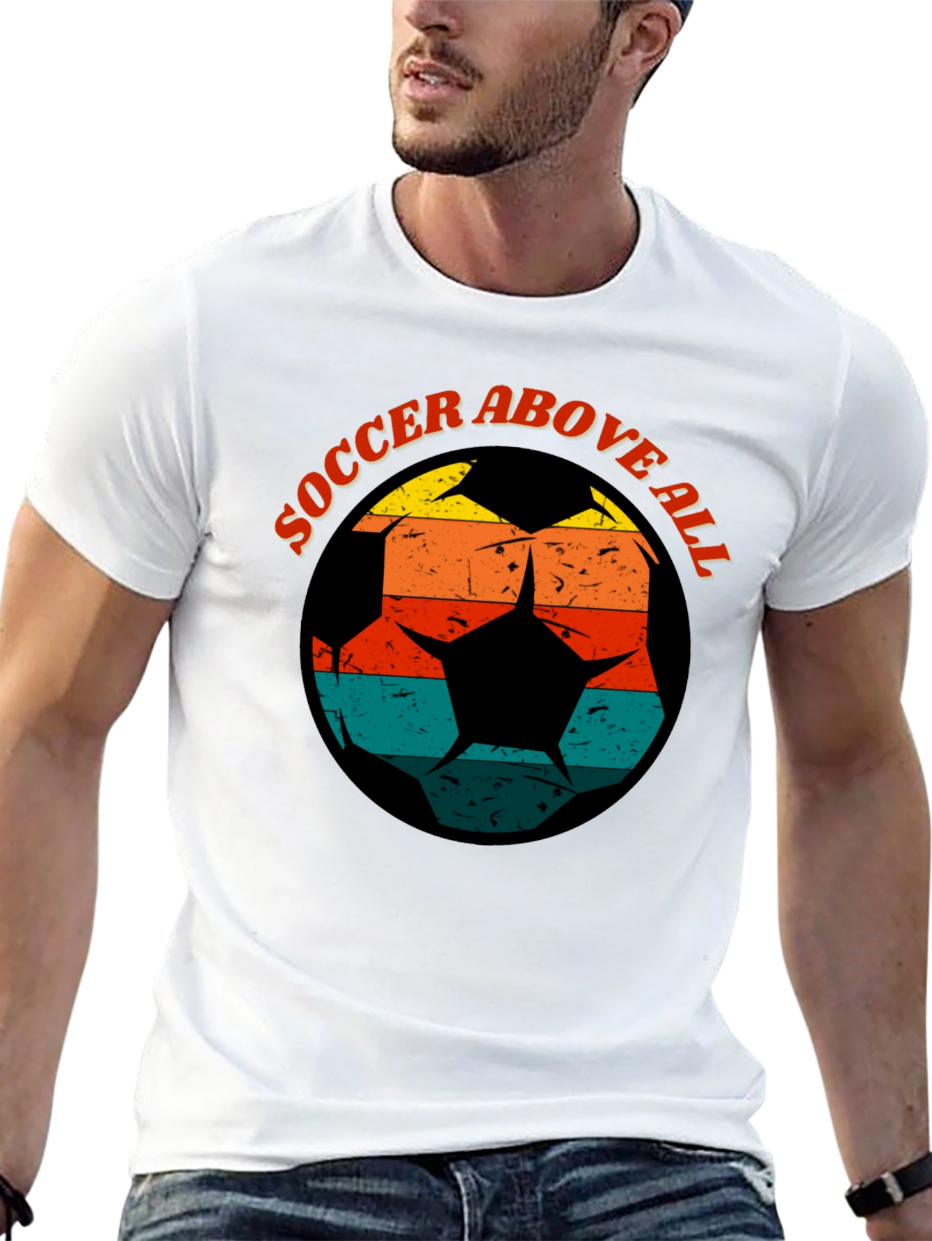 Soccer Above All Graphic Tee - Retro Design