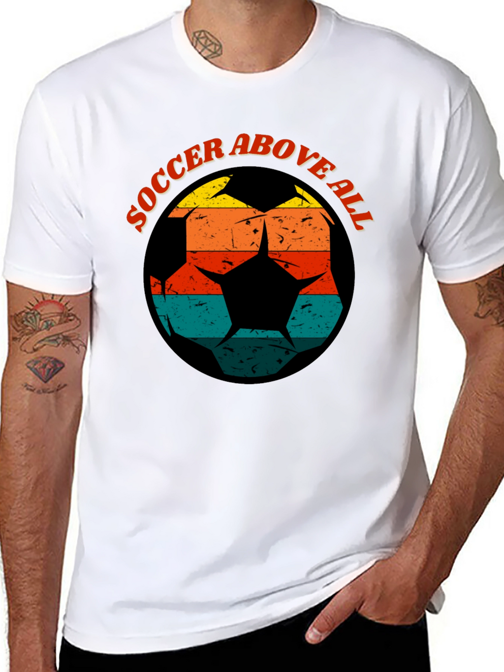 Soccer Above All Graphic Tee - Retro Design