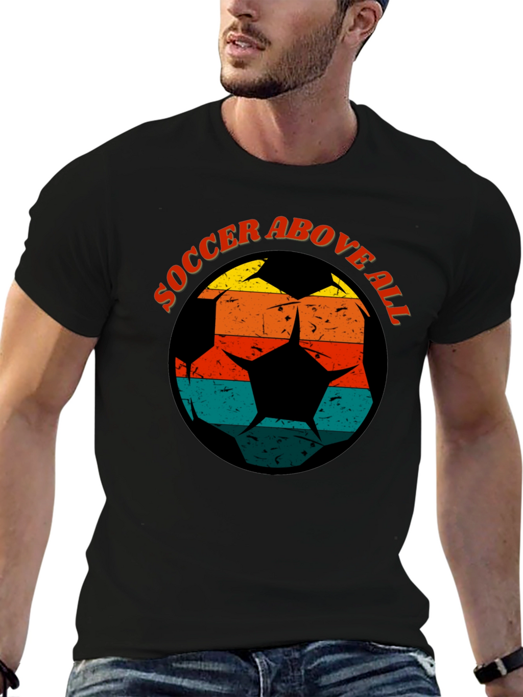 Soccer Above All Graphic Tee - Retro Design