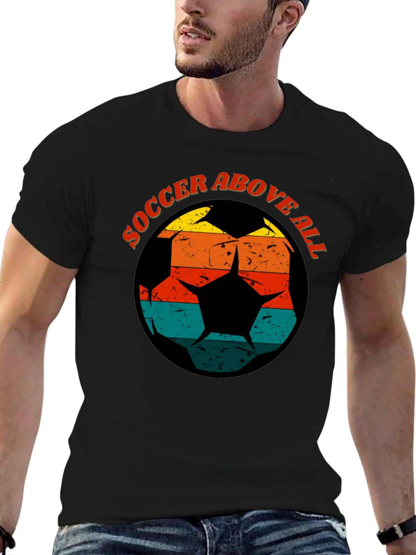 Soccer Above All Graphic Tee - Retro Design