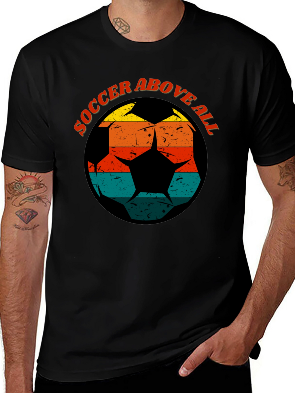 Soccer Above All Graphic Tee - Retro Design