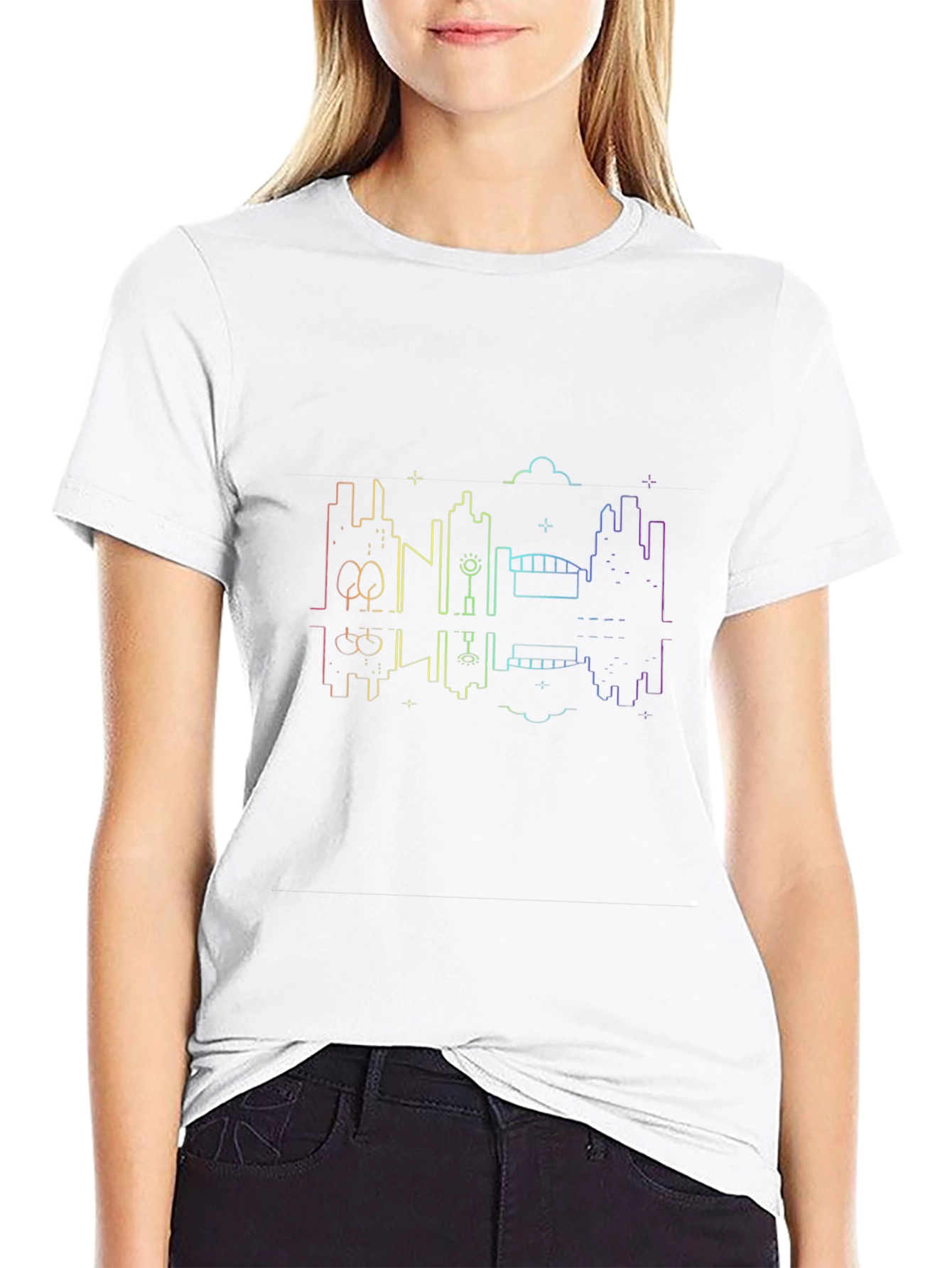 Cityscape Reflective T-Shirt - Modern Graphic Tee