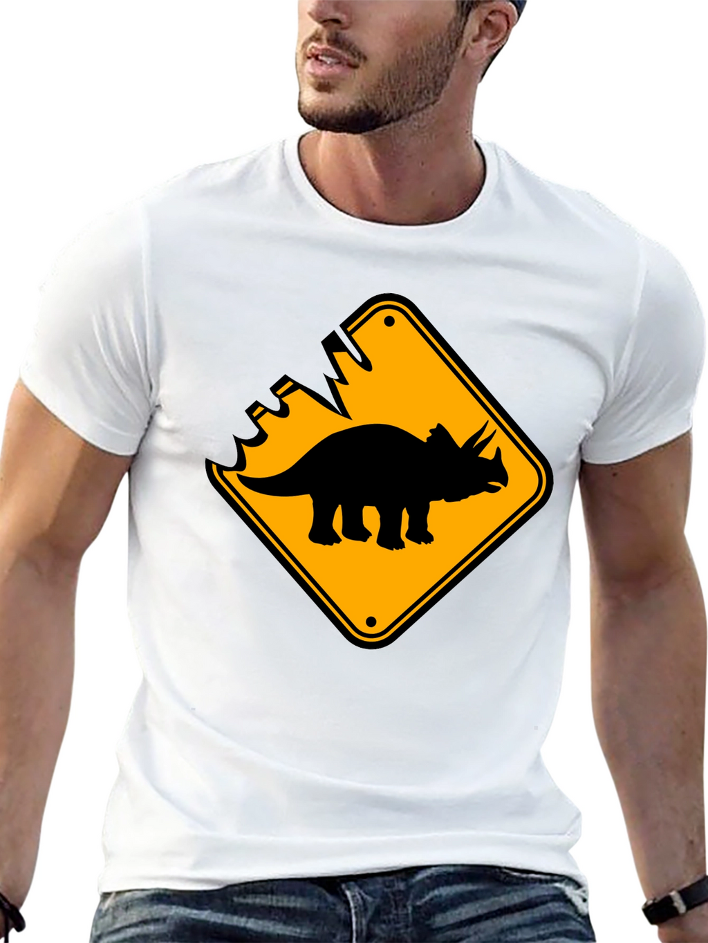 Dinosaur Crossing Black T-Shirt