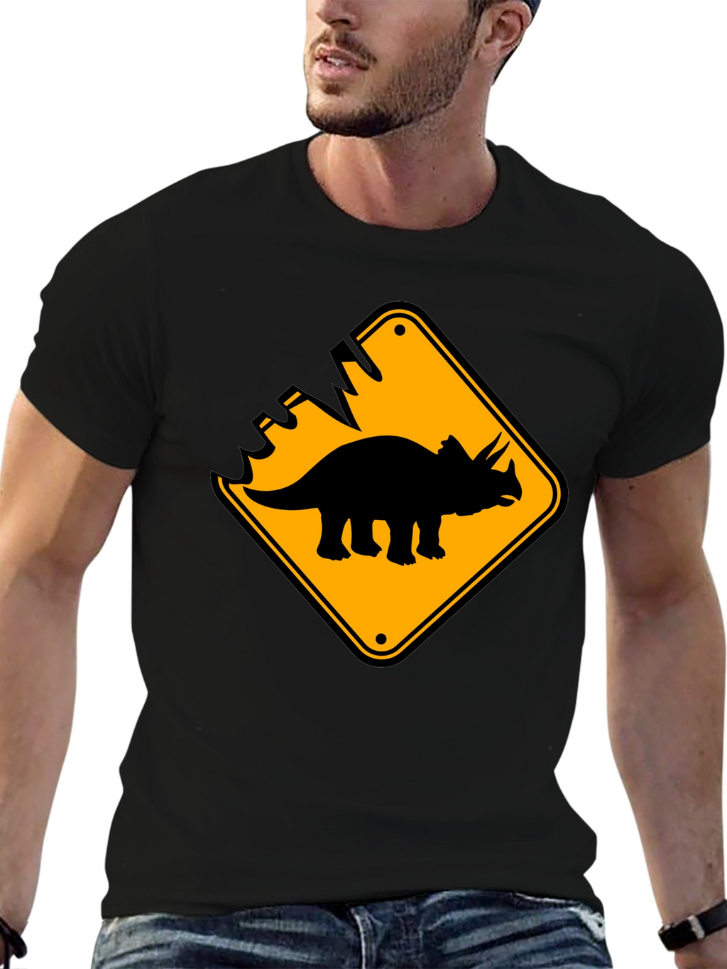 Dinosaur Crossing Black T-Shirt