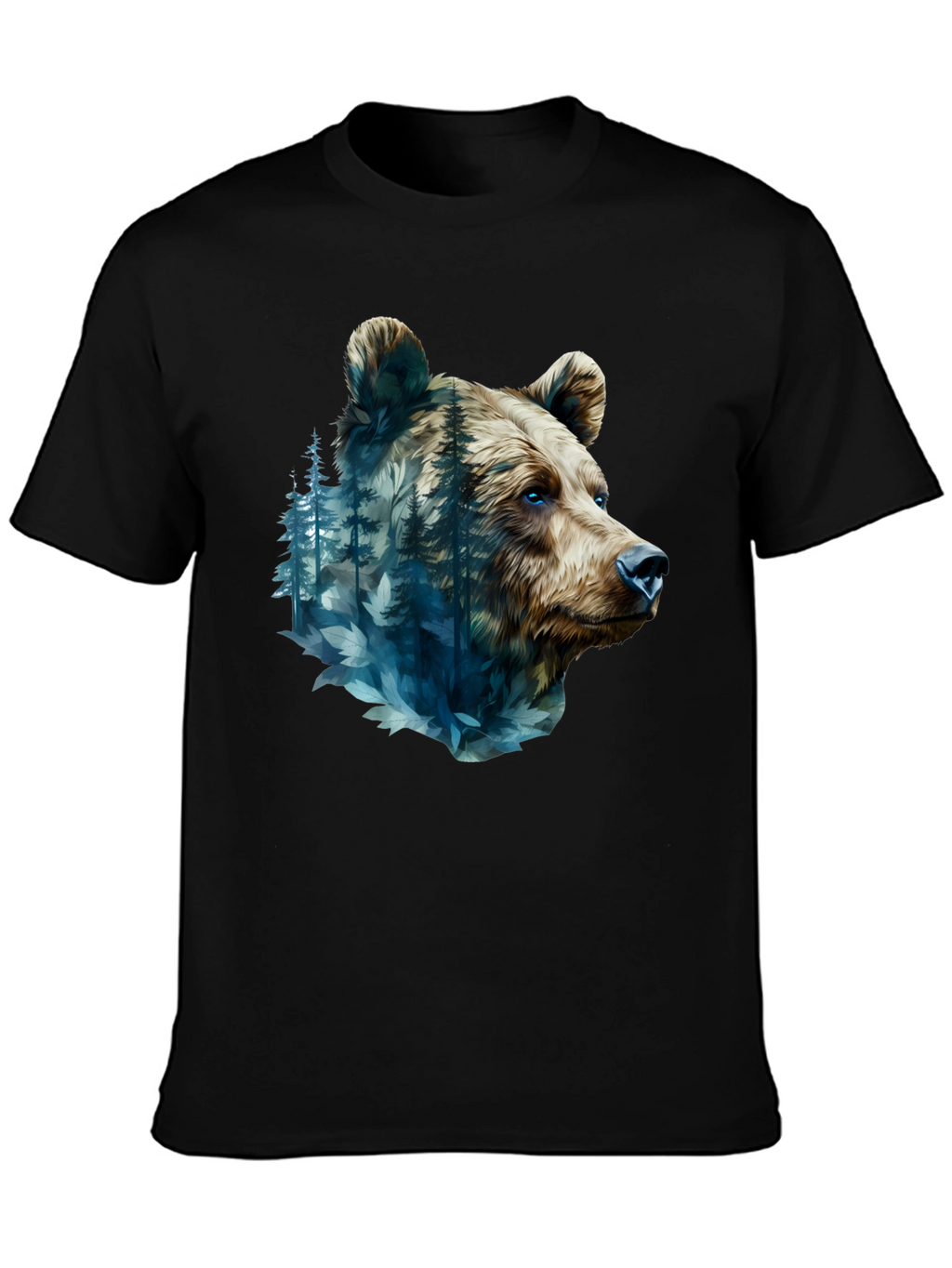 Bear Forest Graphic Black T-Shirt