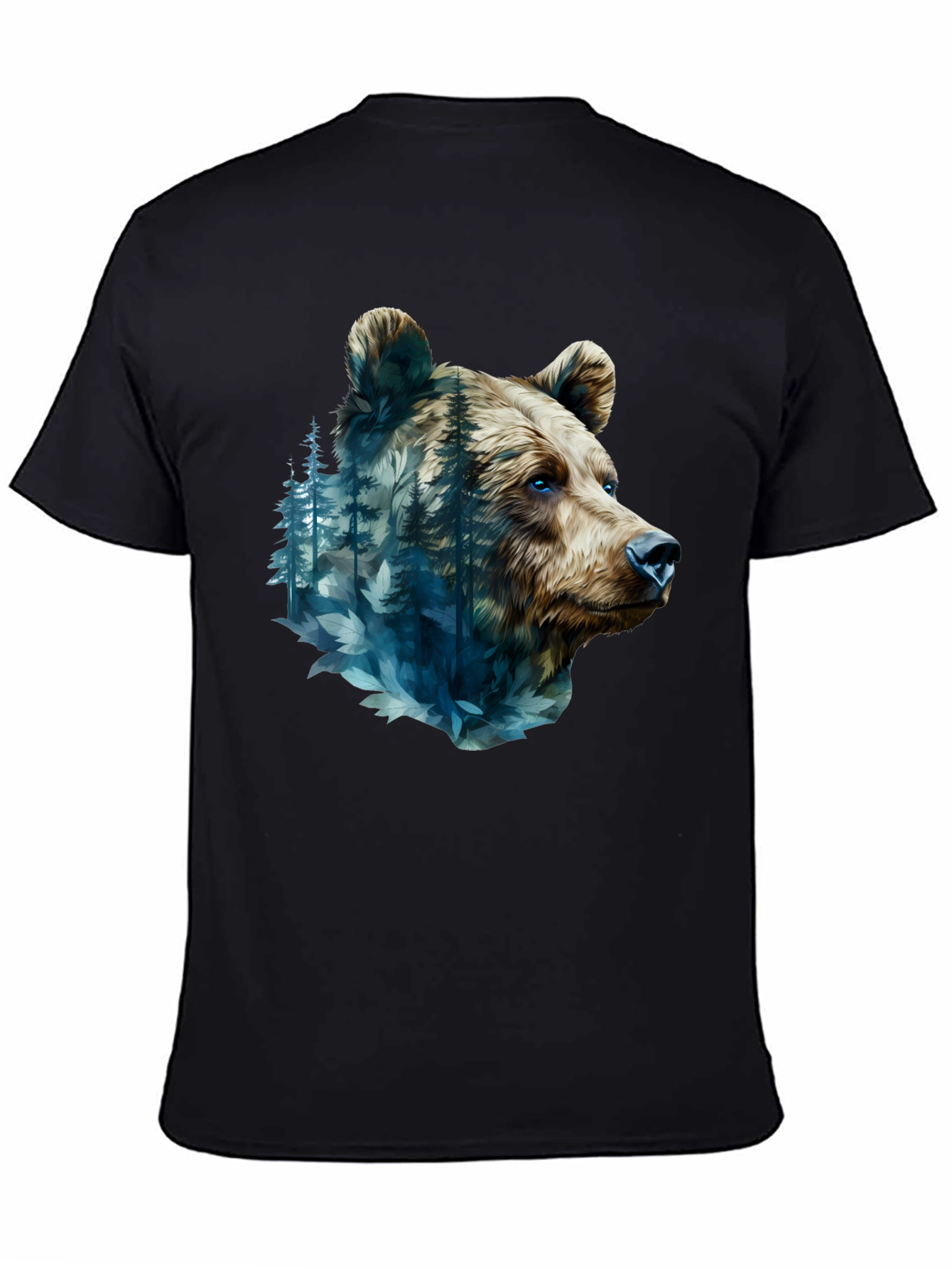Bear Forest Graphic Black T-Shirt