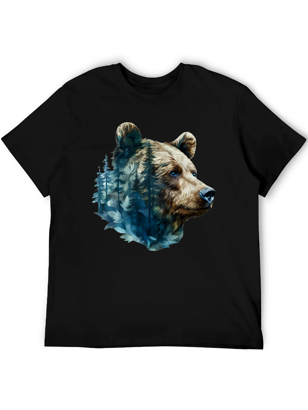 Bear Forest Graphic Black T-Shirt